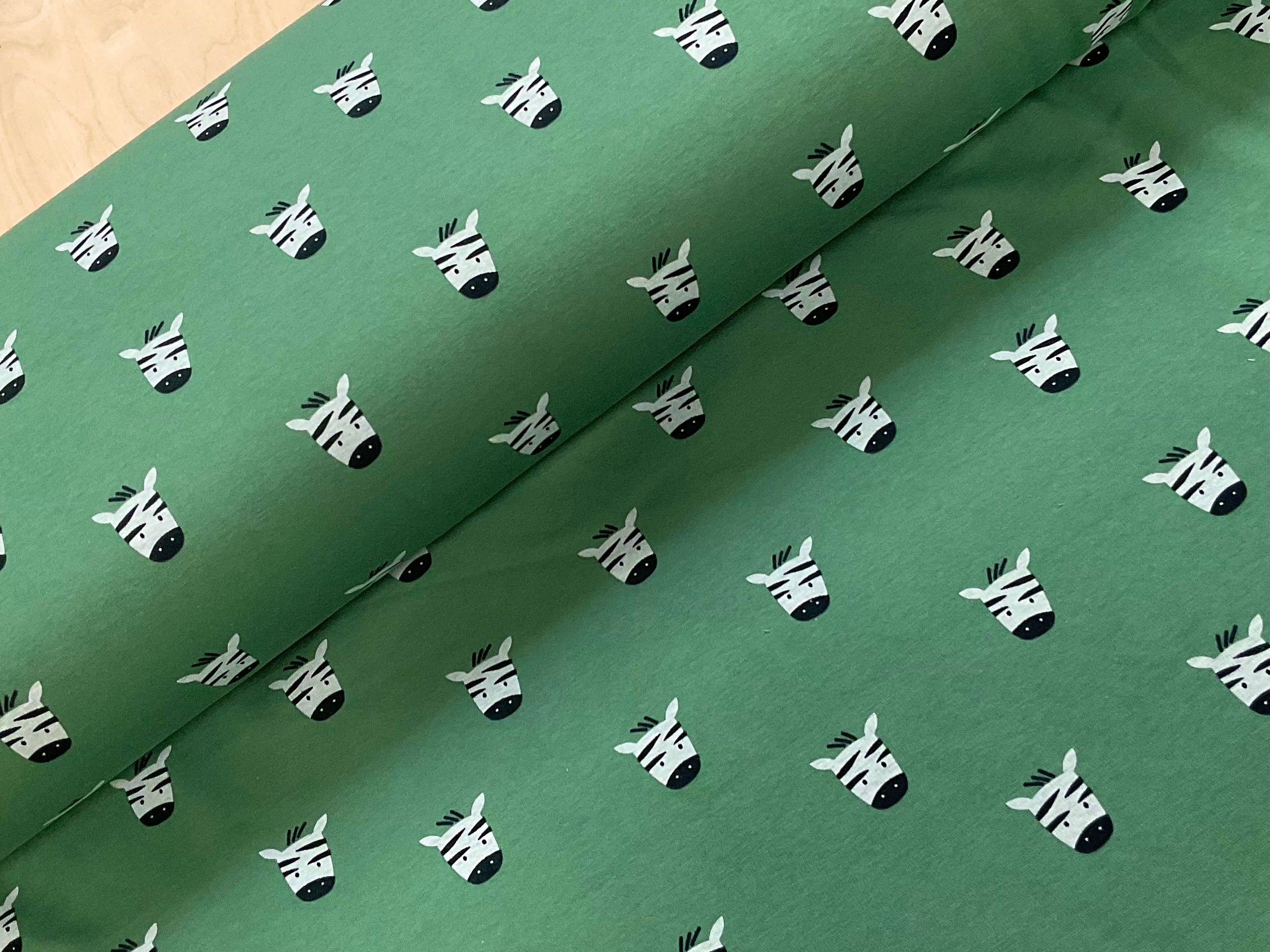 Zebra Heads Green Alpine Fleece