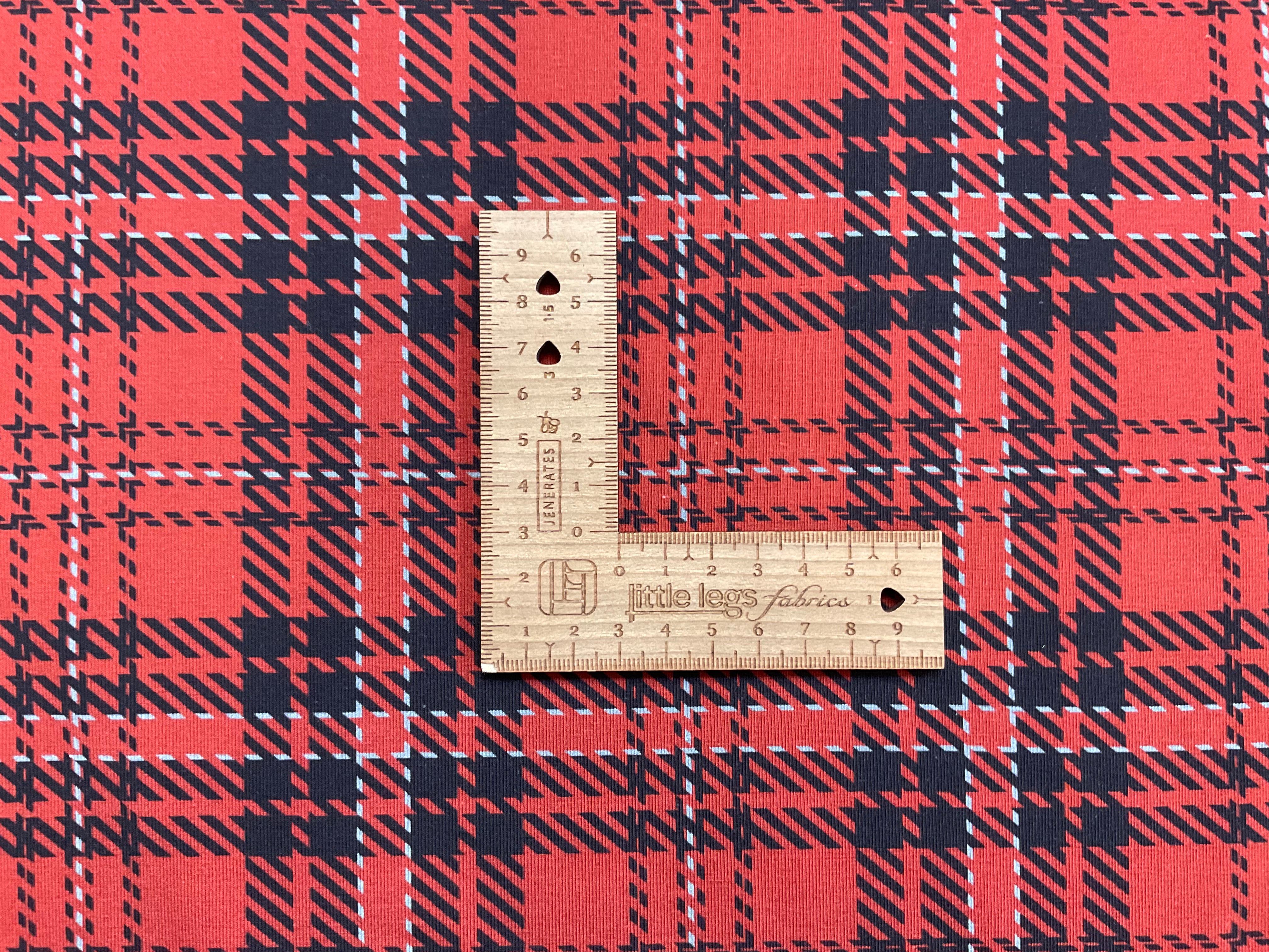 Tartan Red/Black Cotton Jersey Fabric