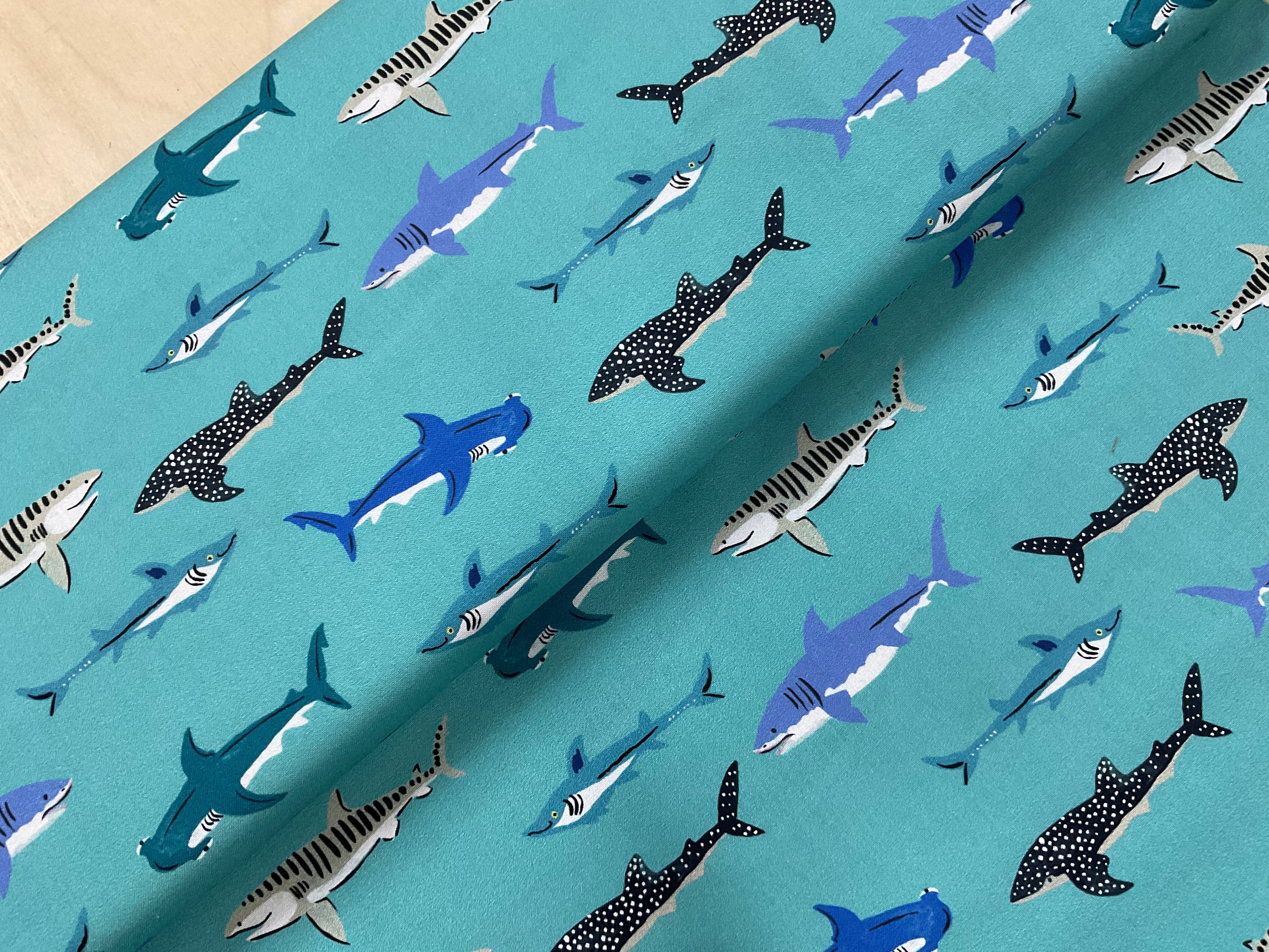 Aquatic Paradise Sharks by Louise Cunningham for Dashwood Studio