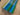 Turquoise, Yellow and Green Padded Herringbone Faux Leather Vinyl - Various Sizes