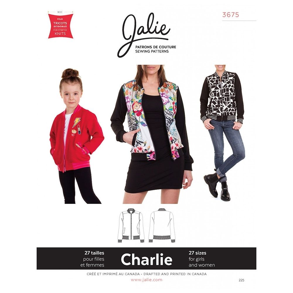 Jalie Charlie Bomber Jacket Paper Sewing Pattern