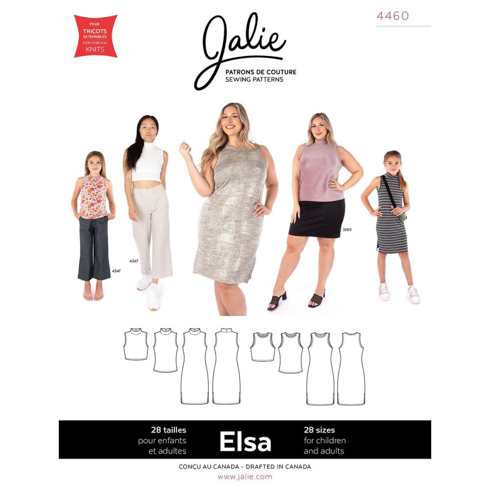 Jalie Elsa Sleeveless Dress Paper Sewing Pattern