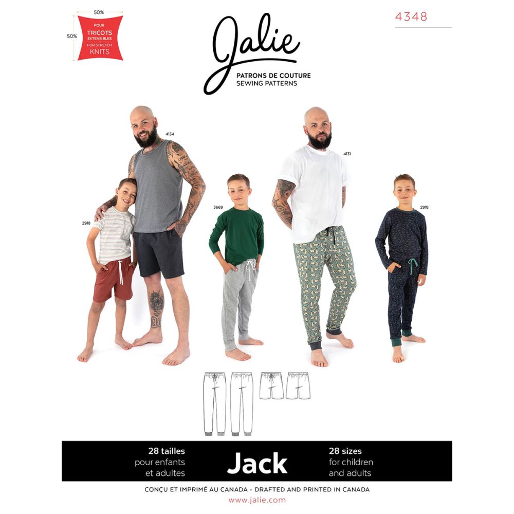 Jalie Jack Pull on Lounge Pants Paper Sewing Pattern