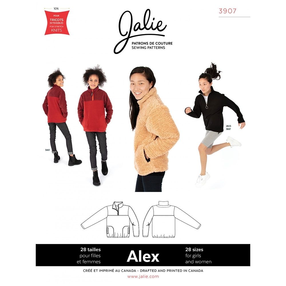 Jalie Alex Half Zip Pullover Paper Sewing Pattern