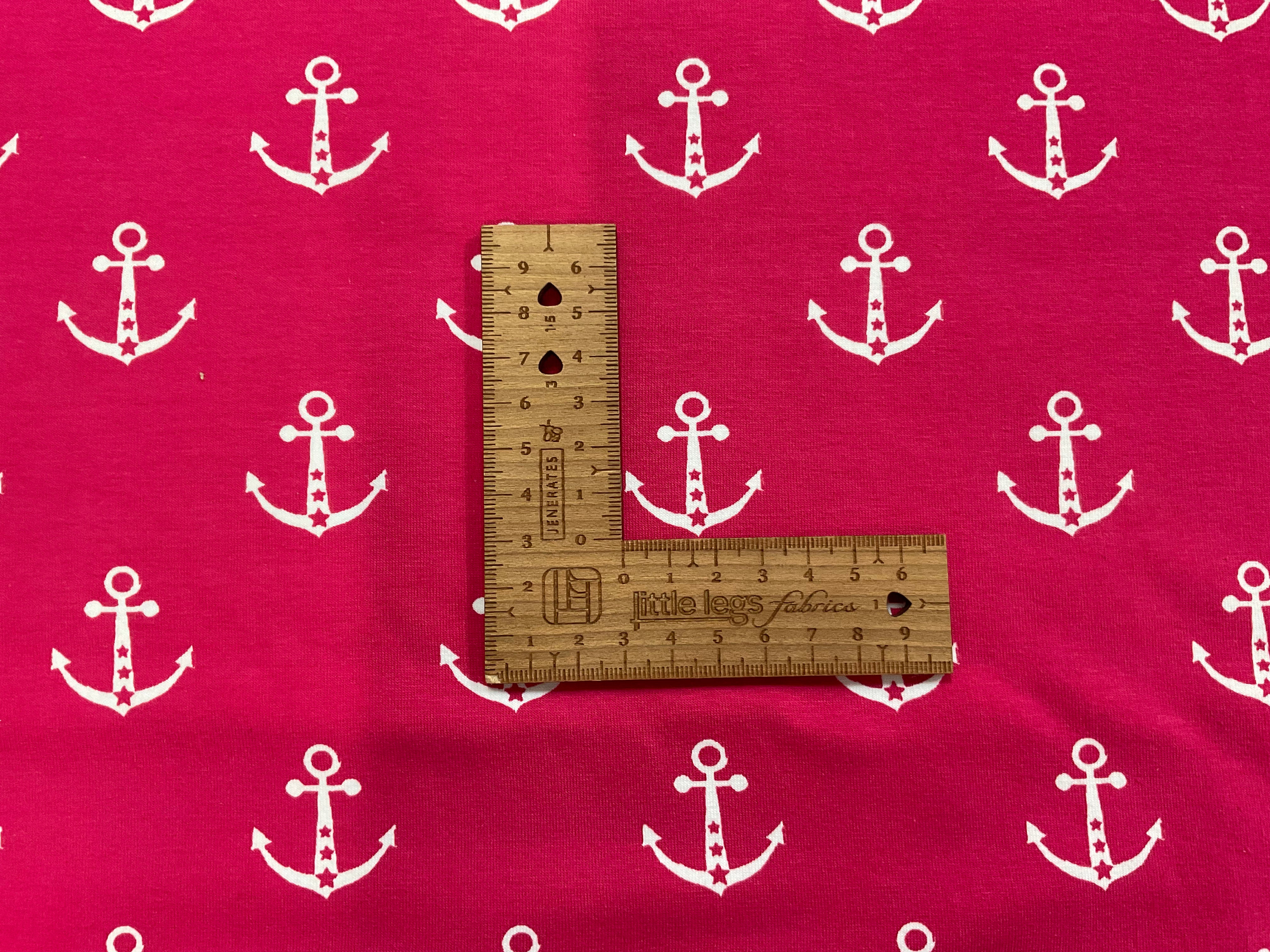 Anchors on Pink Cotton Jersey