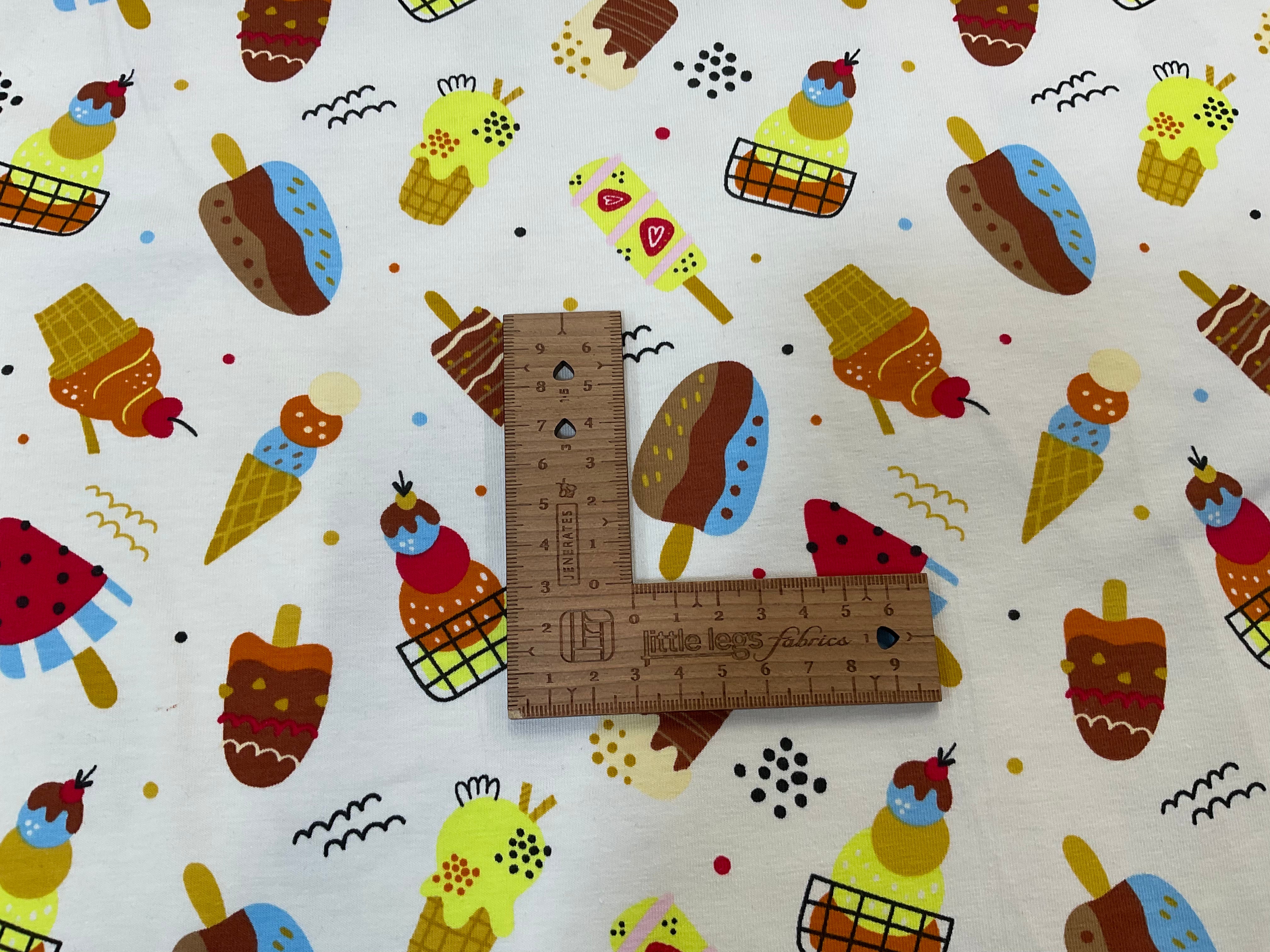 Retro Ice Creams Cotton Jersey