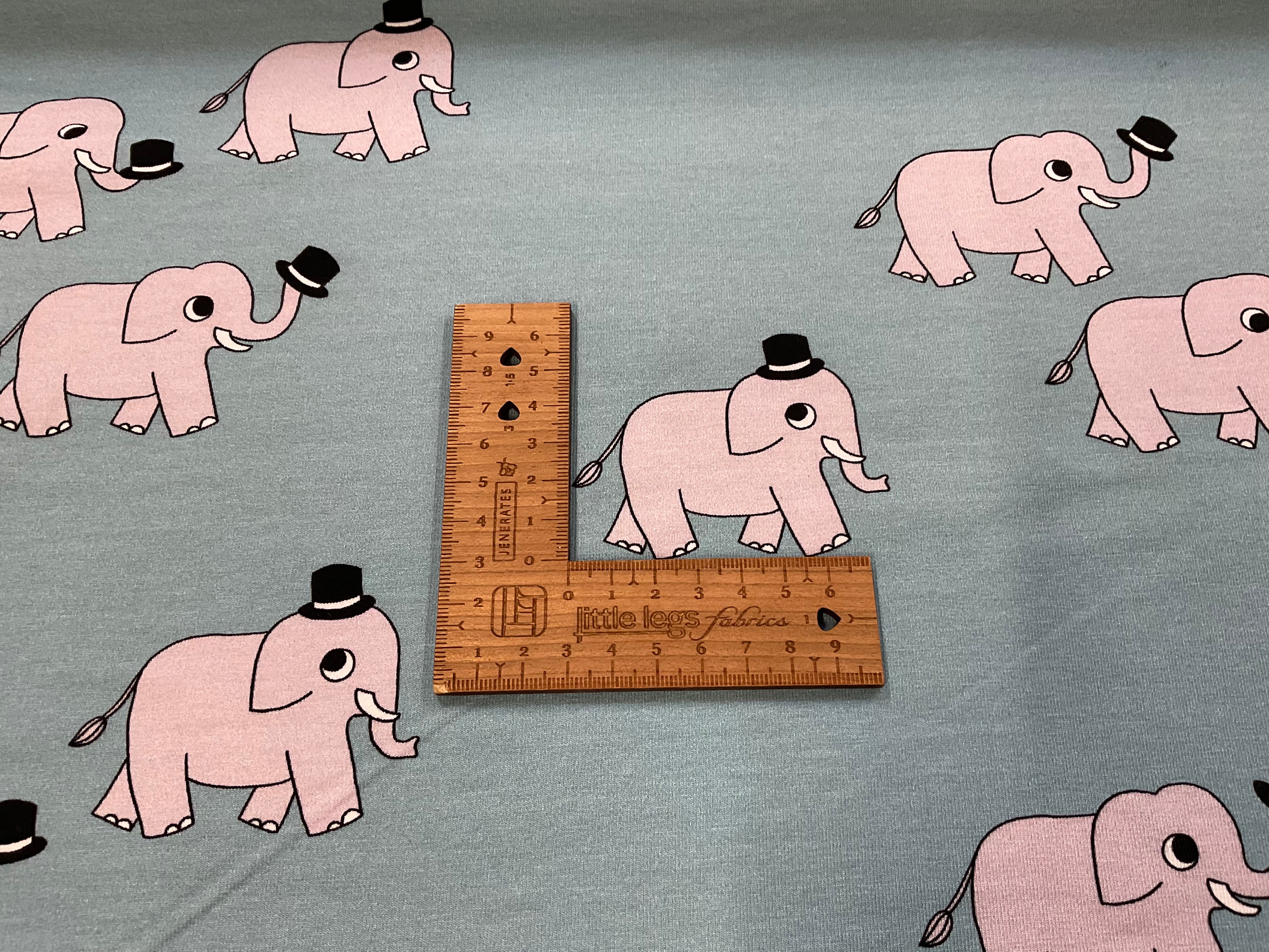 Circus Elephants Cotton Jersey