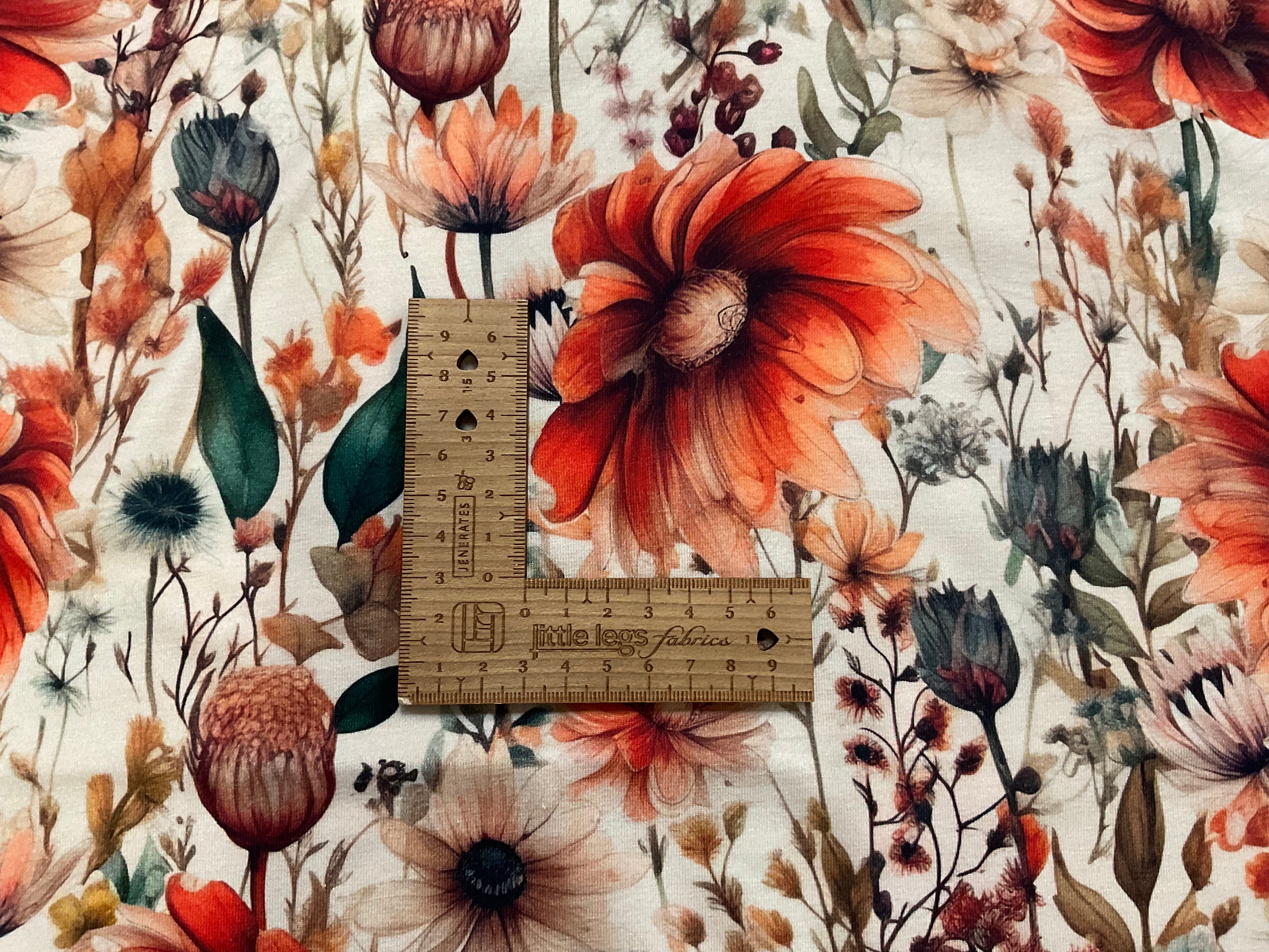 Sunset Flower Meadow Cotton Jersey