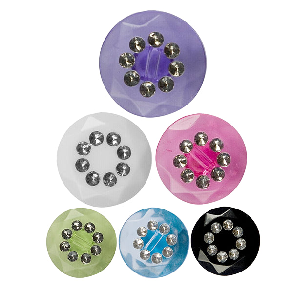 10mm Diamanté Effect Shank Button - Various Colours