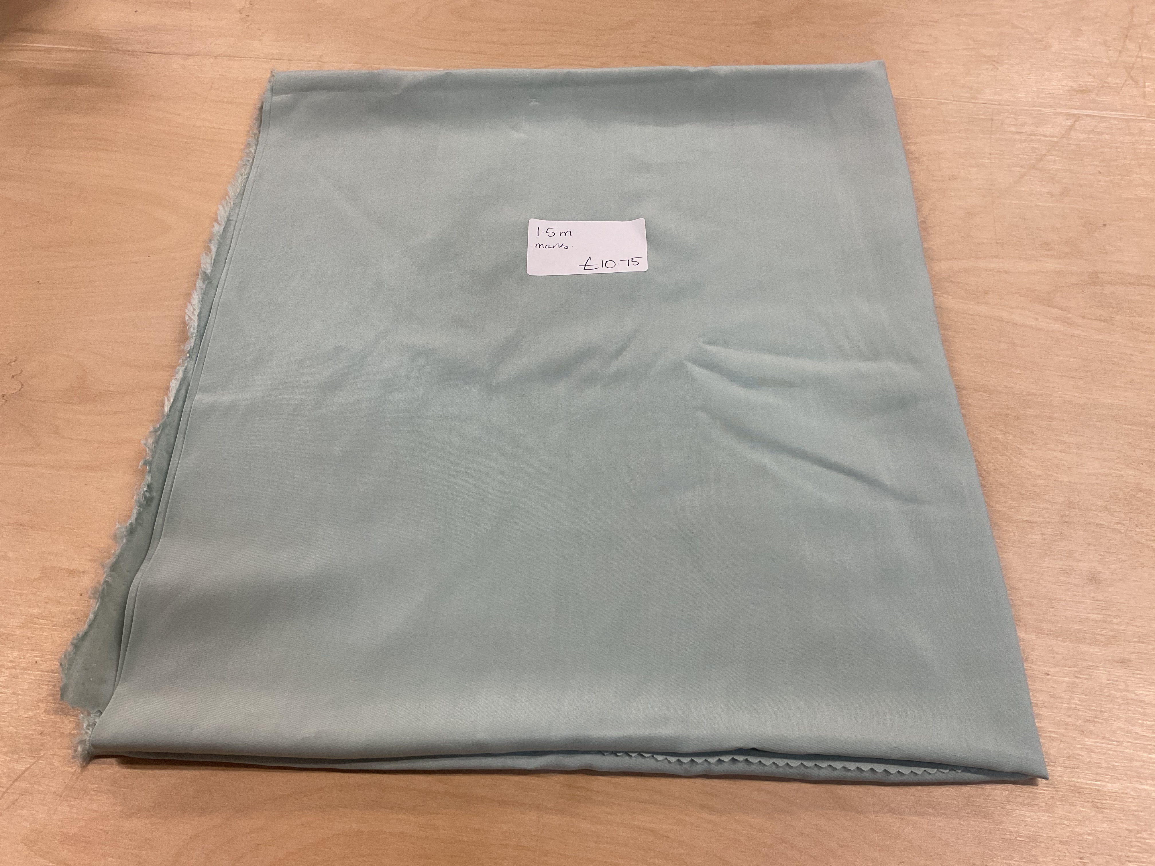 REMNANT  - (MARKED) 1.5m solid colour mint viscose