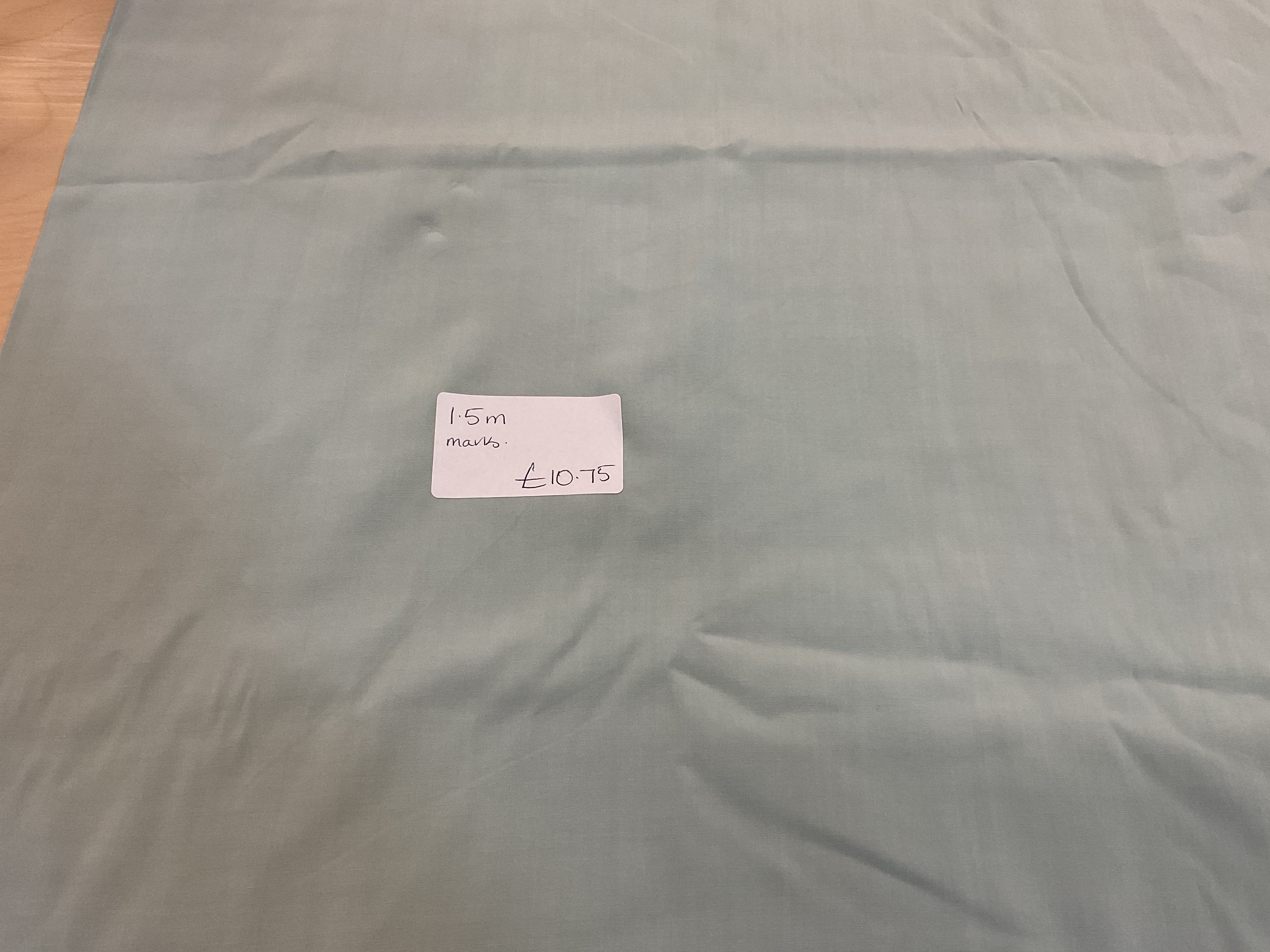 REMNANT  - (MARKED) 1.5m solid colour mint viscose