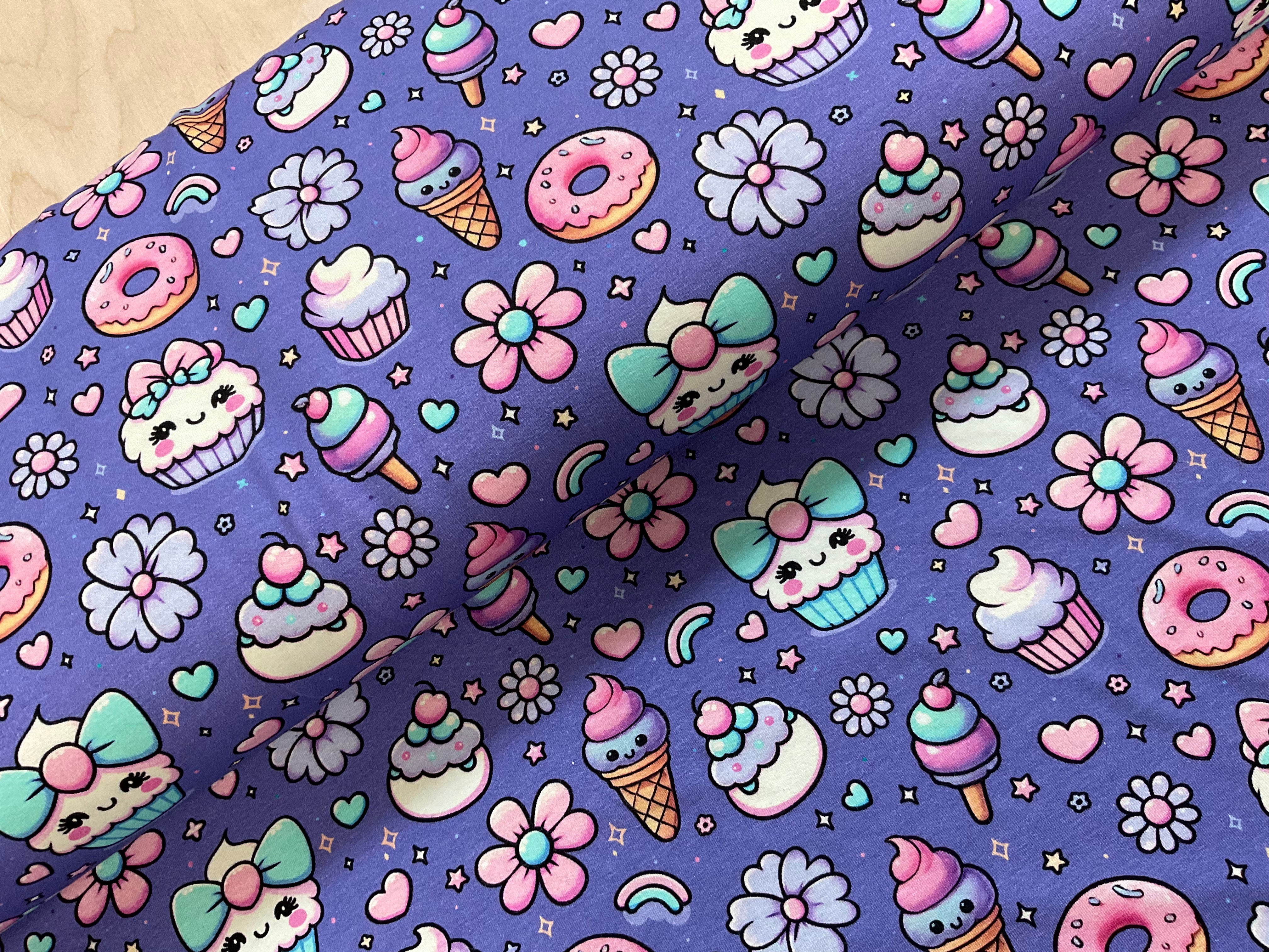 Cute Puddings Cotton Jersey Fabric