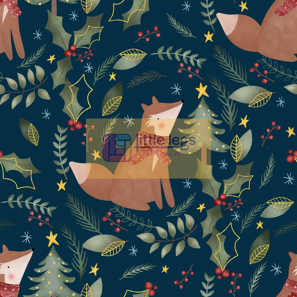 PRE ORDER Fox Wreath Cotton Jersey - DUE IN STOCK END OF SEPTEMBER 2024