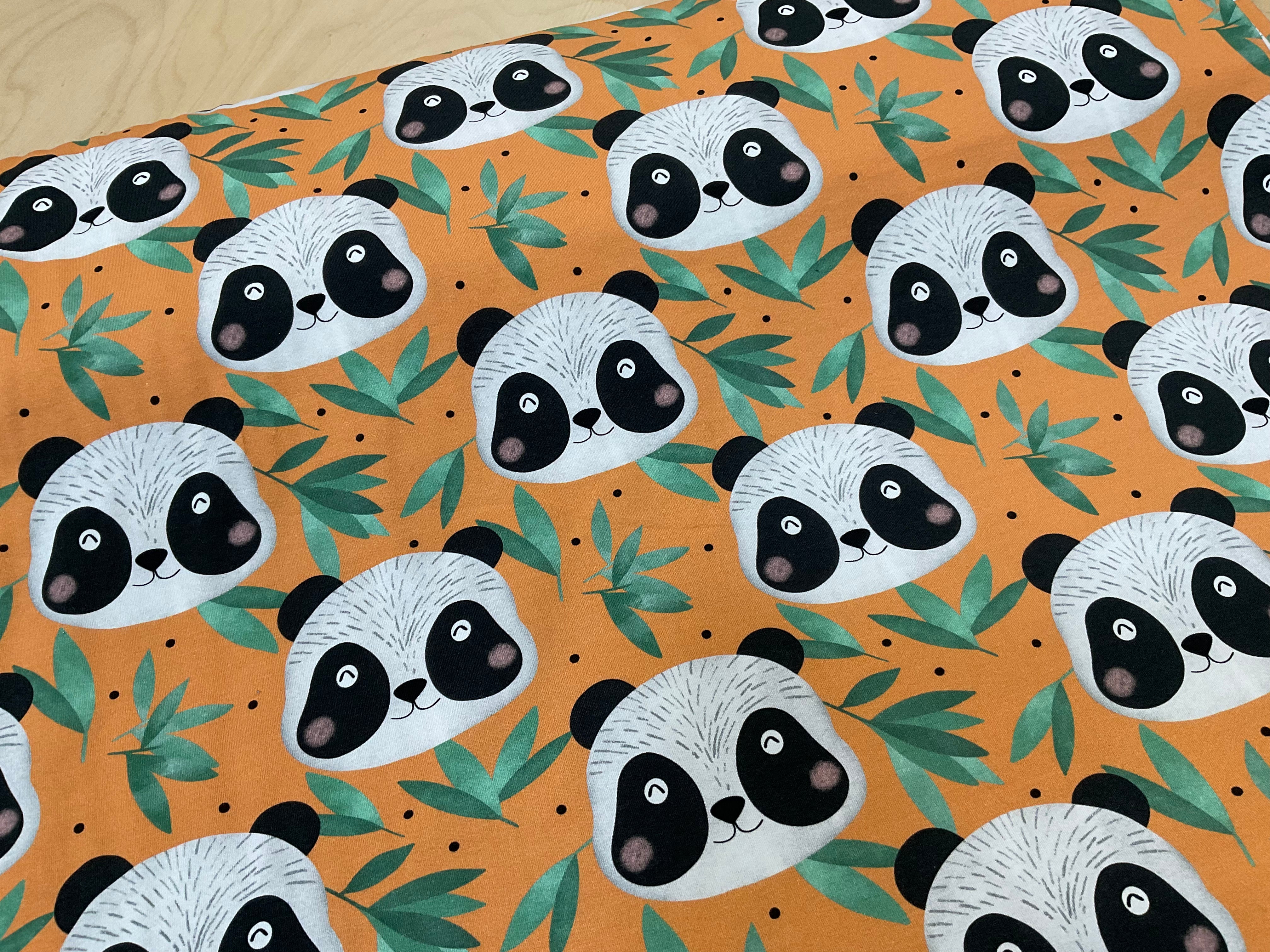 Panda Face Cotton Jersey Fabric