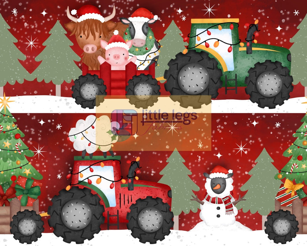 PRE ORDER Christmas Tractor Ride Cotton Jersey - DUE IN STOCK END OF SEPTEMBER 2024