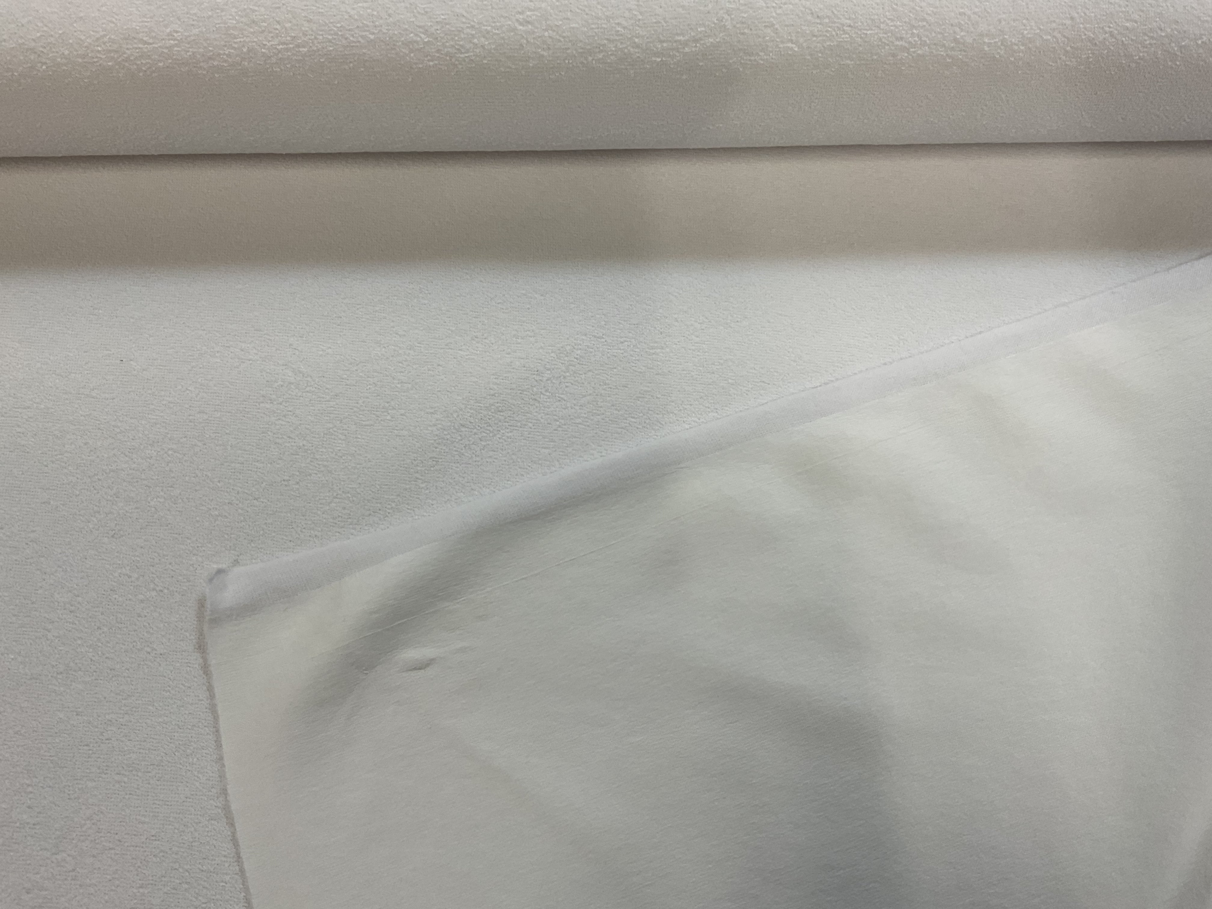 White Laminated Towelling Fabric