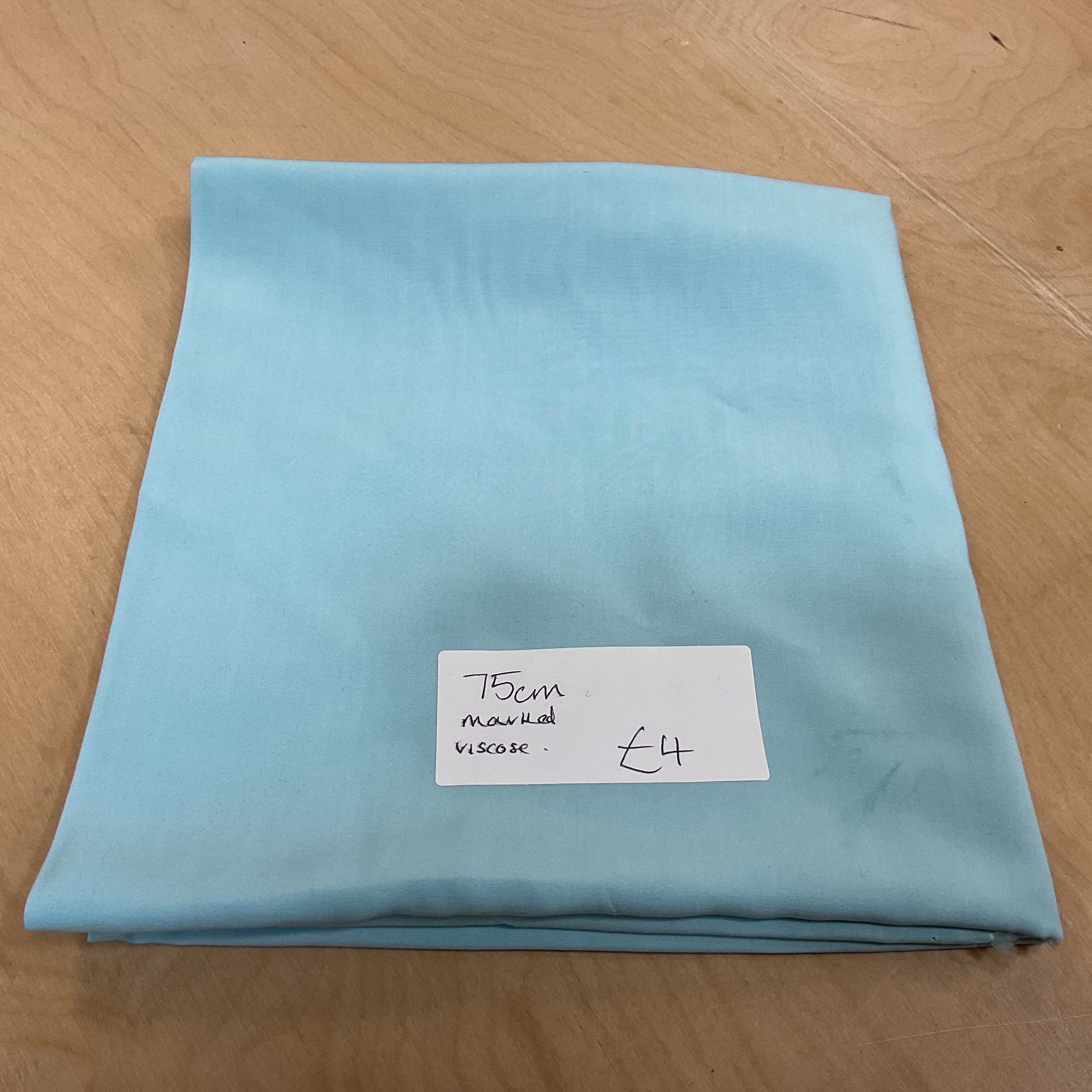 REMNANT  -  (MARKED) 75cm aqua viscose