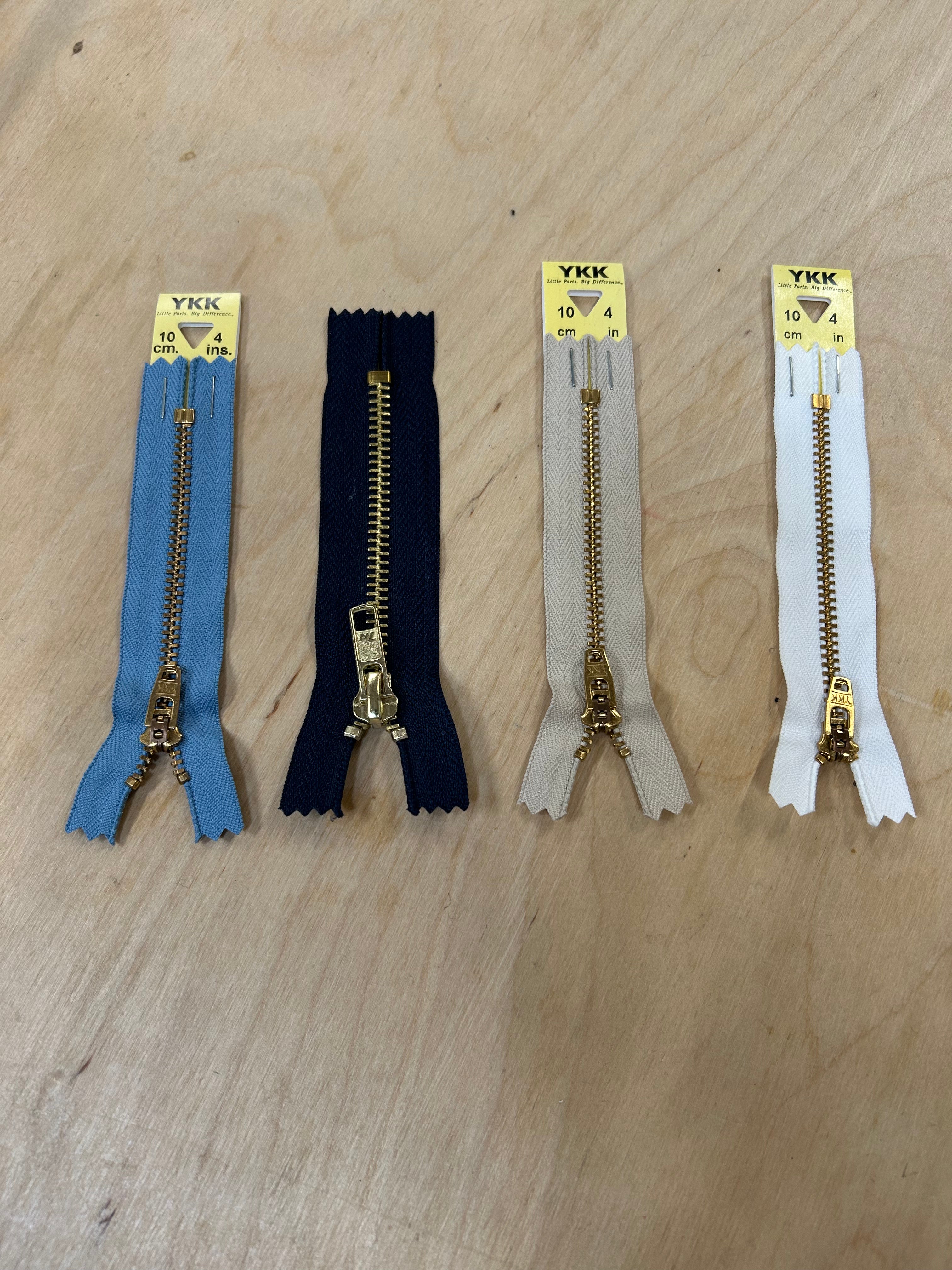 10cm/4in Brass Teeth Closed End Zip