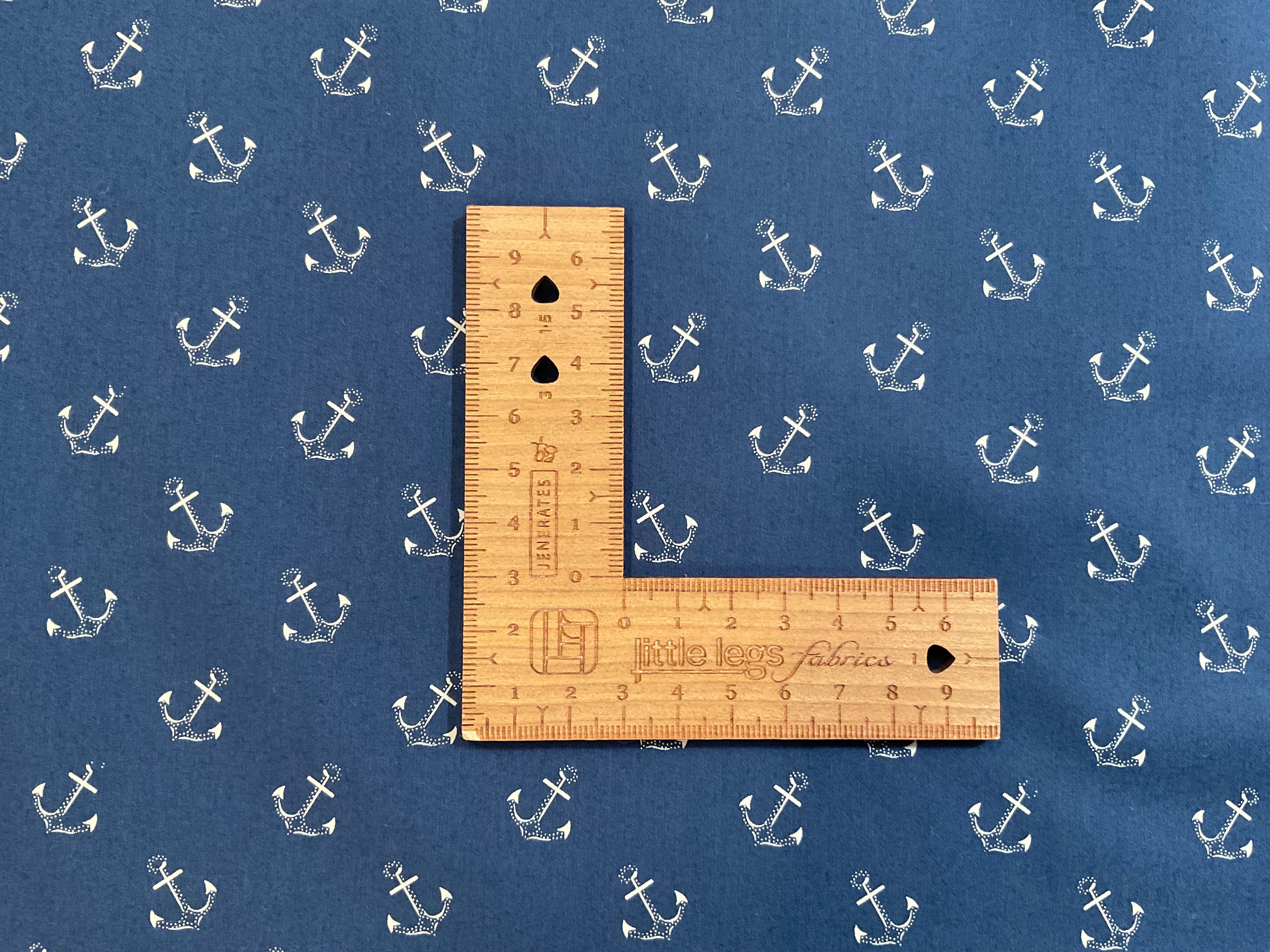 Anchors on Navy Cotton Poplin