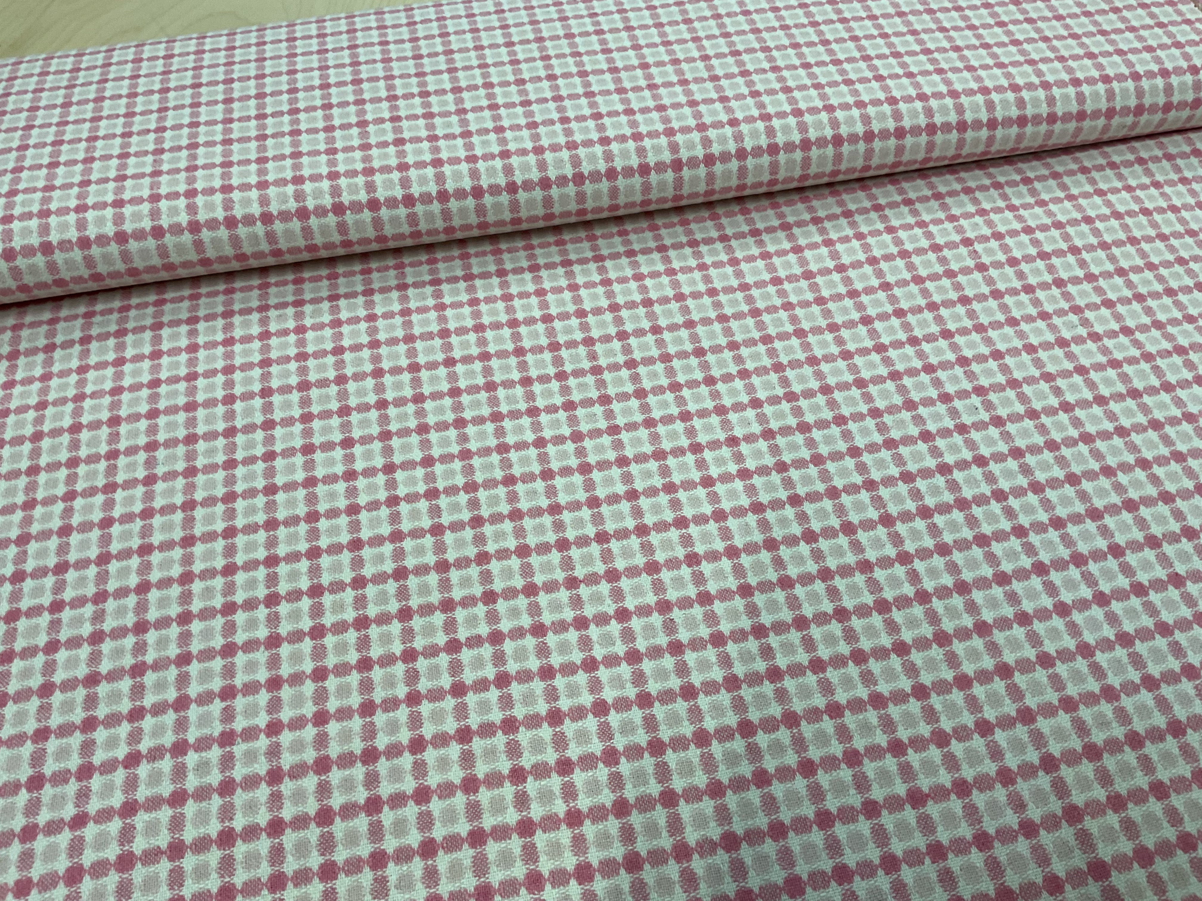 STOCKROOM CLEARANCE - Pink and Cream Circle Check