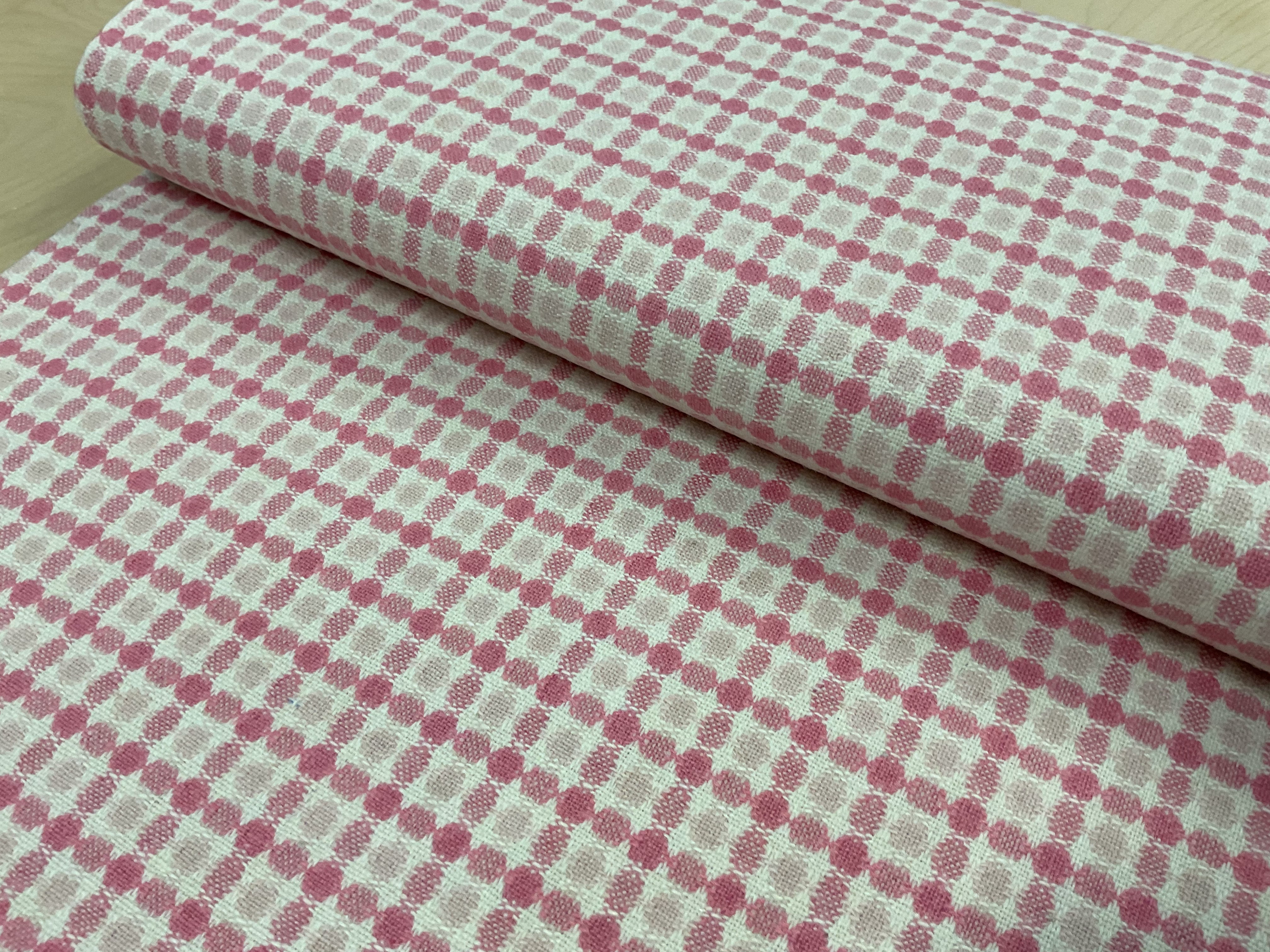 STOCKROOM CLEARANCE - Pink and Cream Circle Check