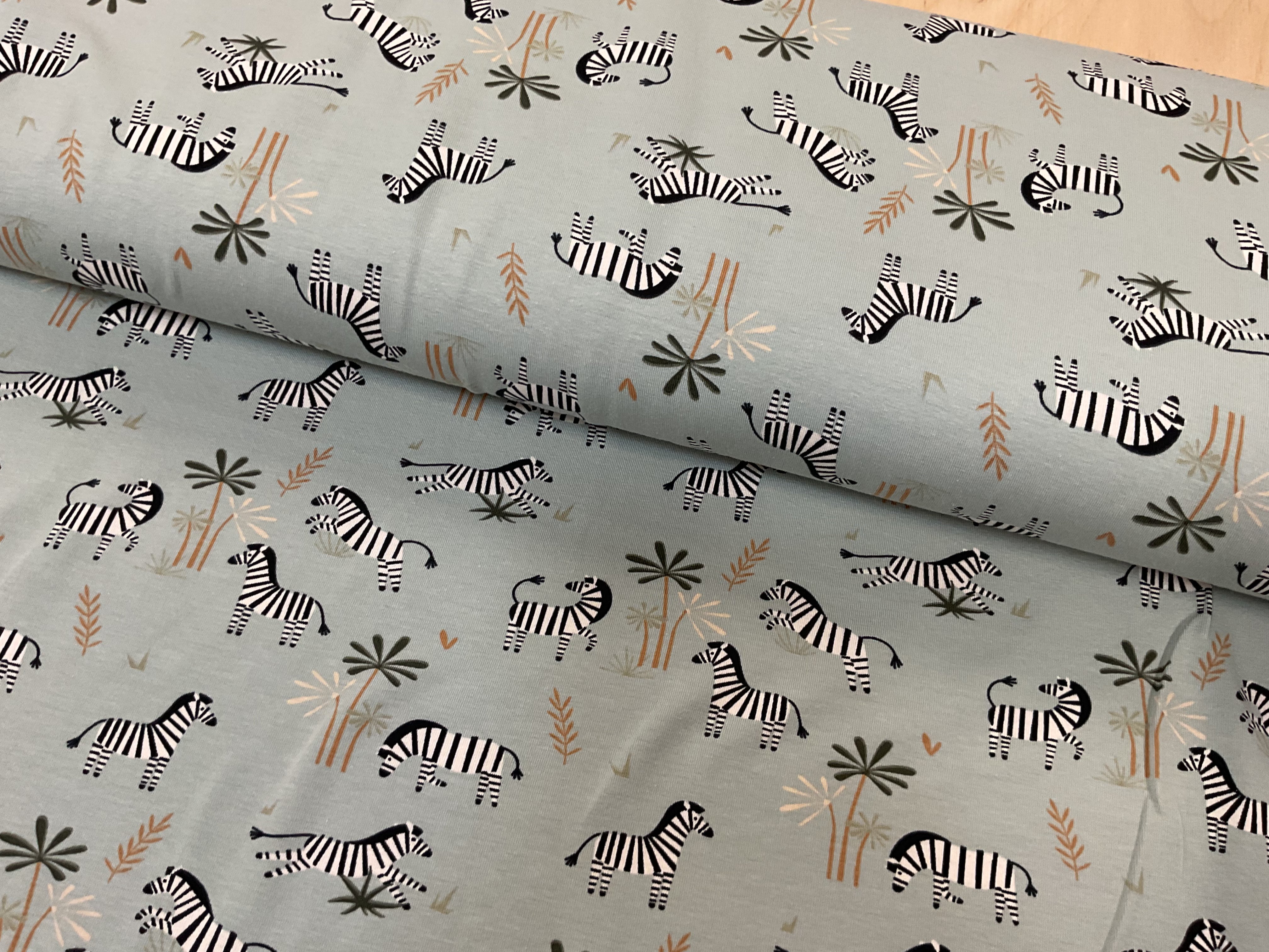 Jumping Zebras Cotton Jersey Fabric