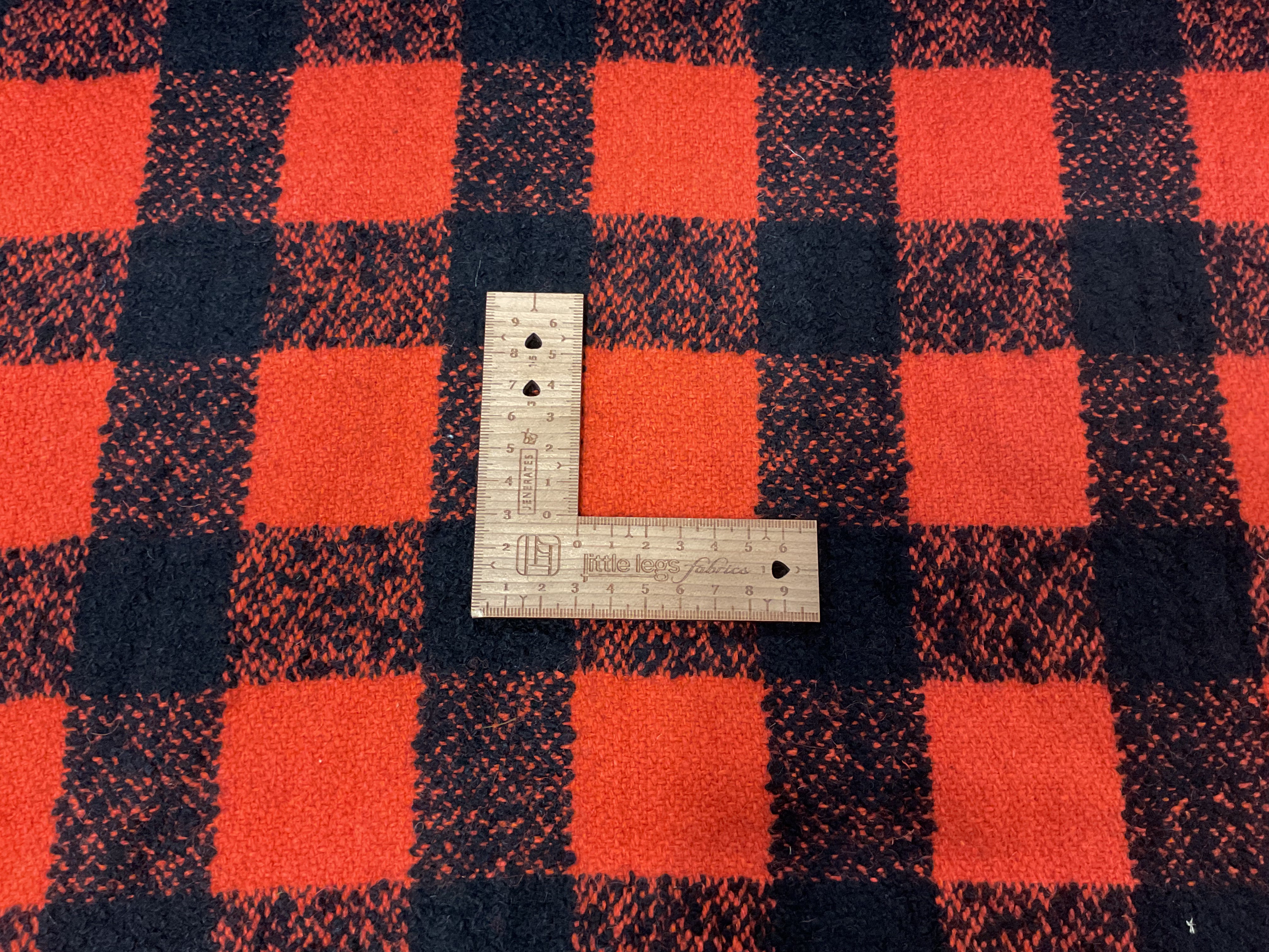 STOCKROOM CLEARANCE - Large Tomato and Black Gingham Wool Blend