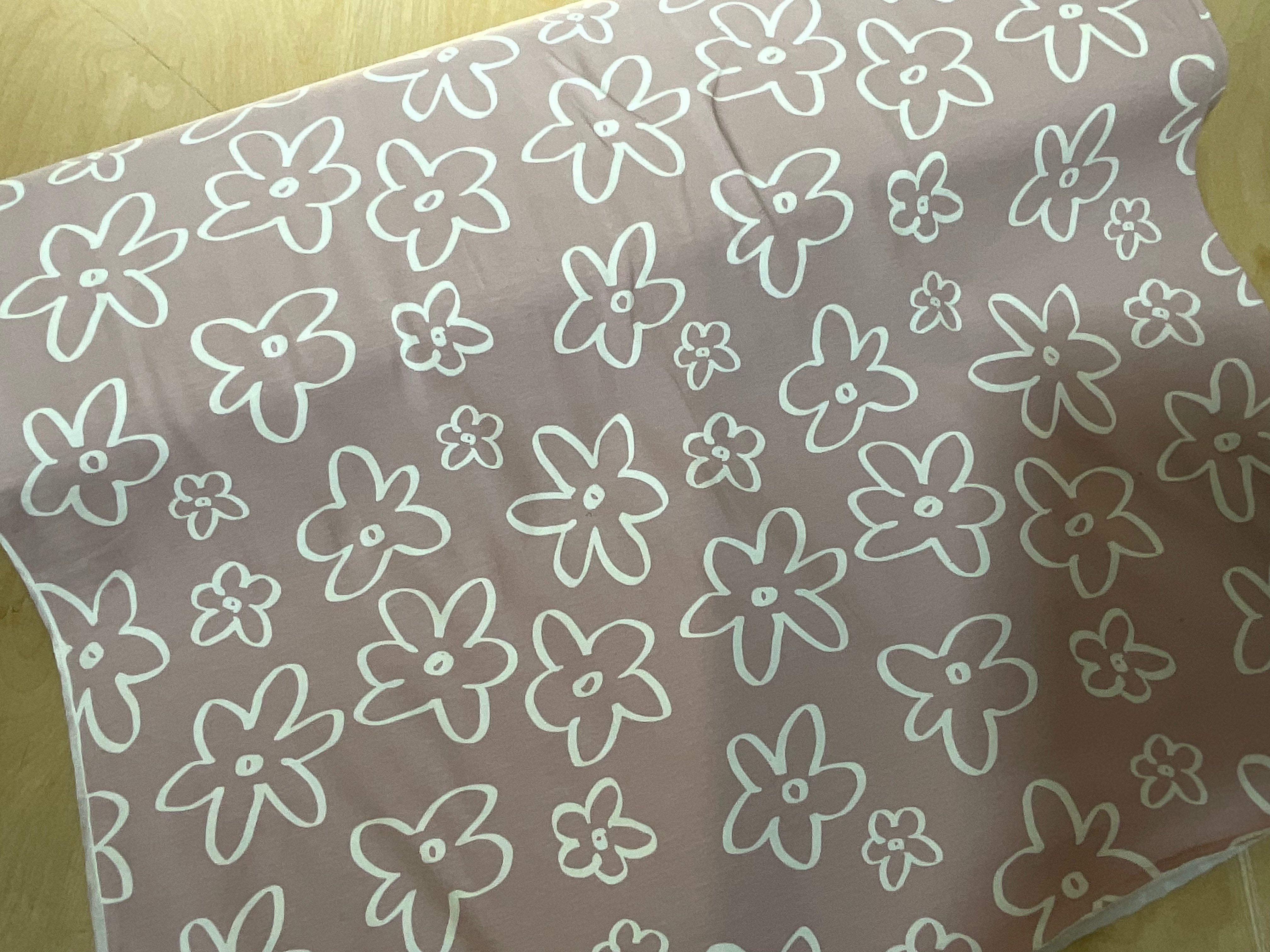 Petals on Nude Cotton Jersey Fabric
