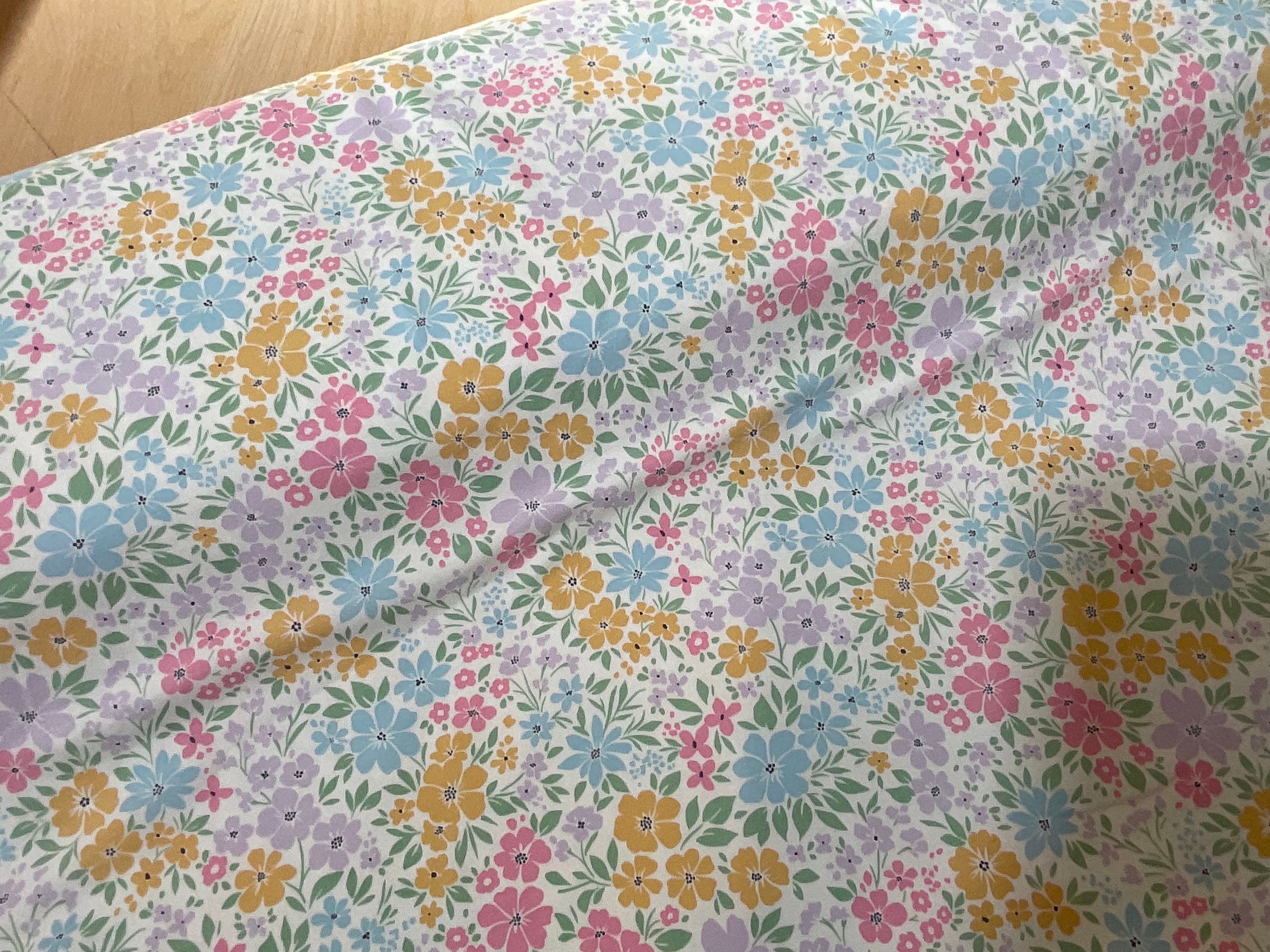 Pretty Pastel Flowers Cotton Jersey Fabric