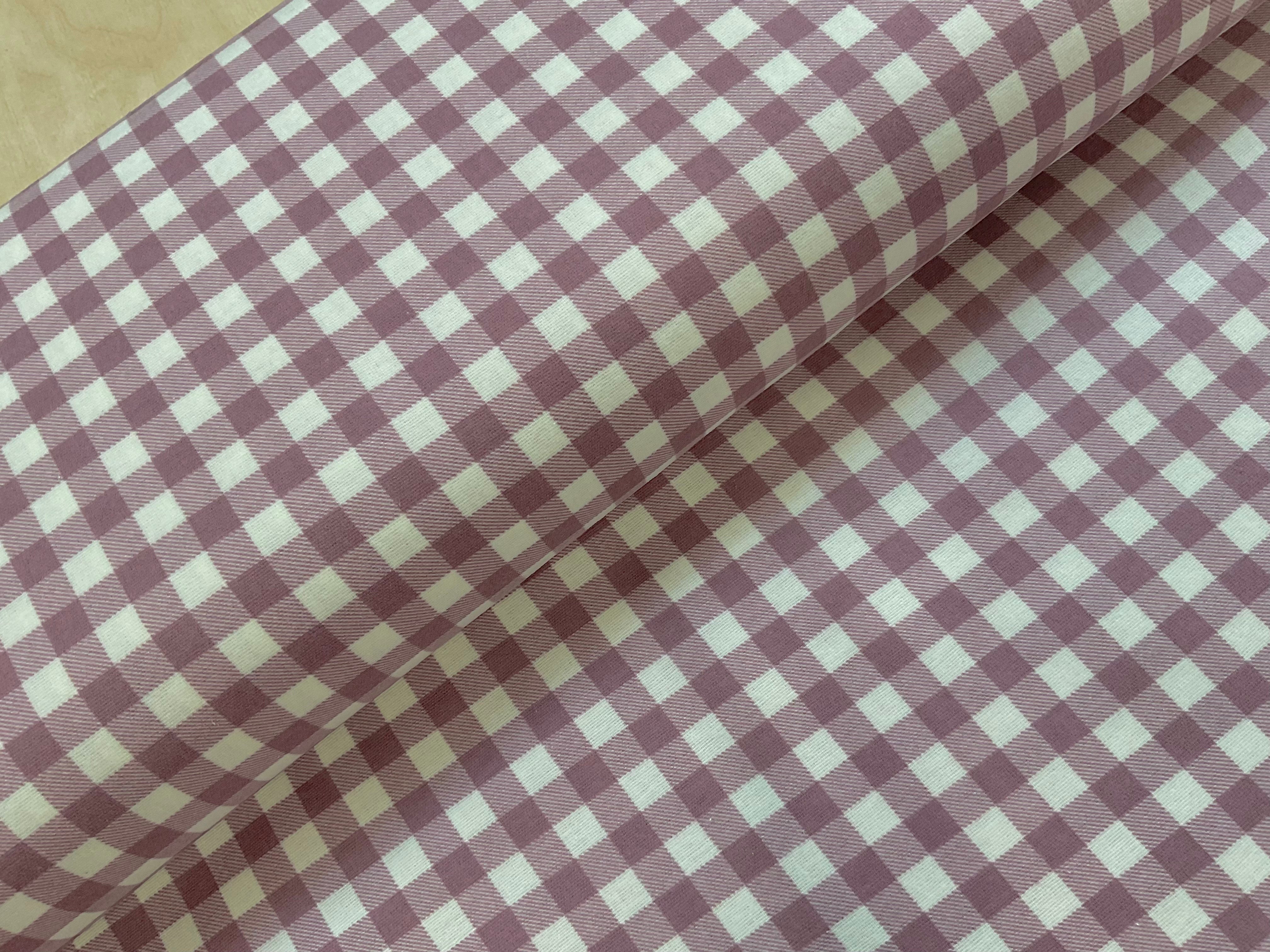 FLAWED - Mauve Gingham Cotton Flannel
