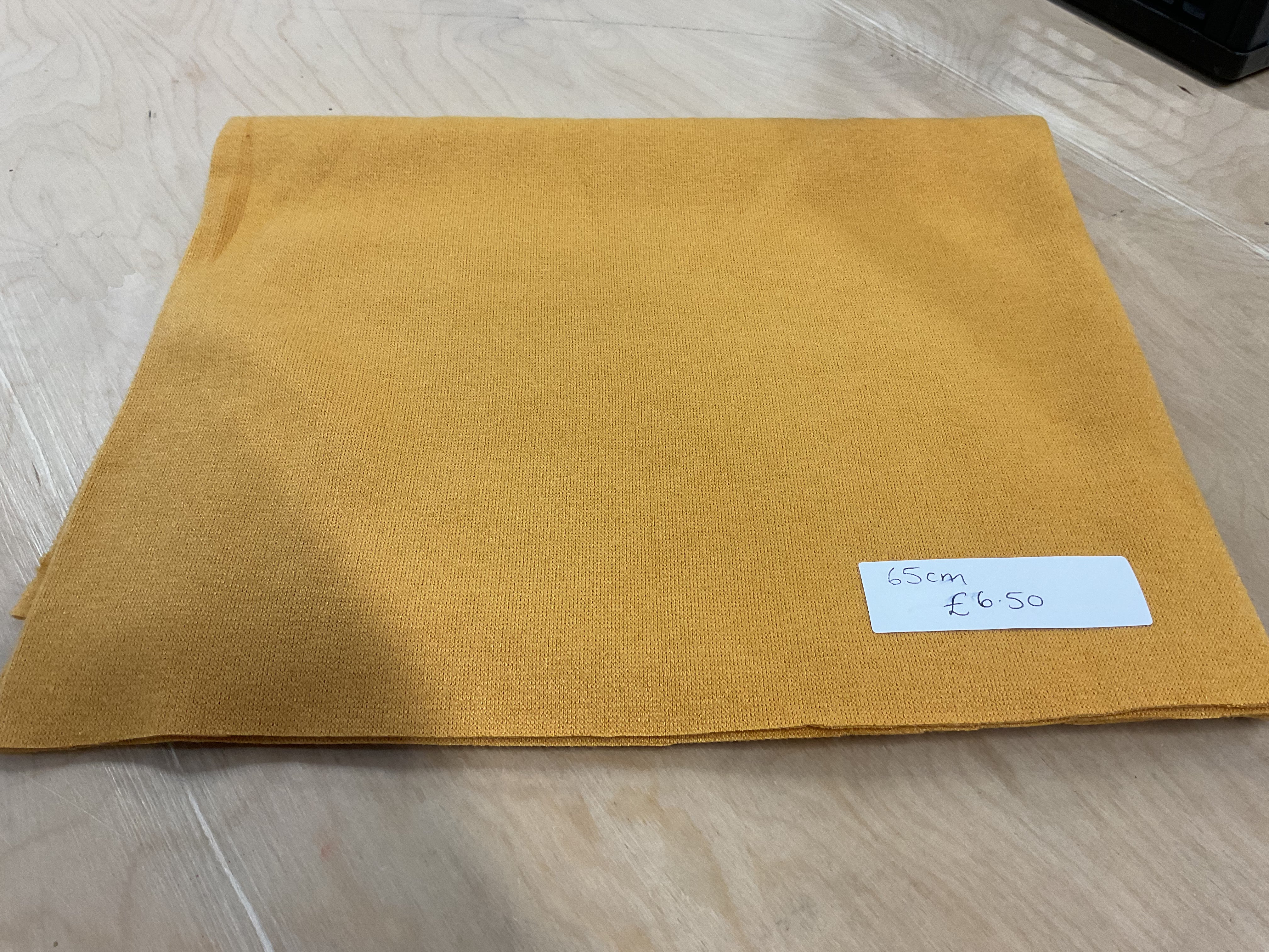 REMNANT  - 65cm mustard brushed knit  jersey