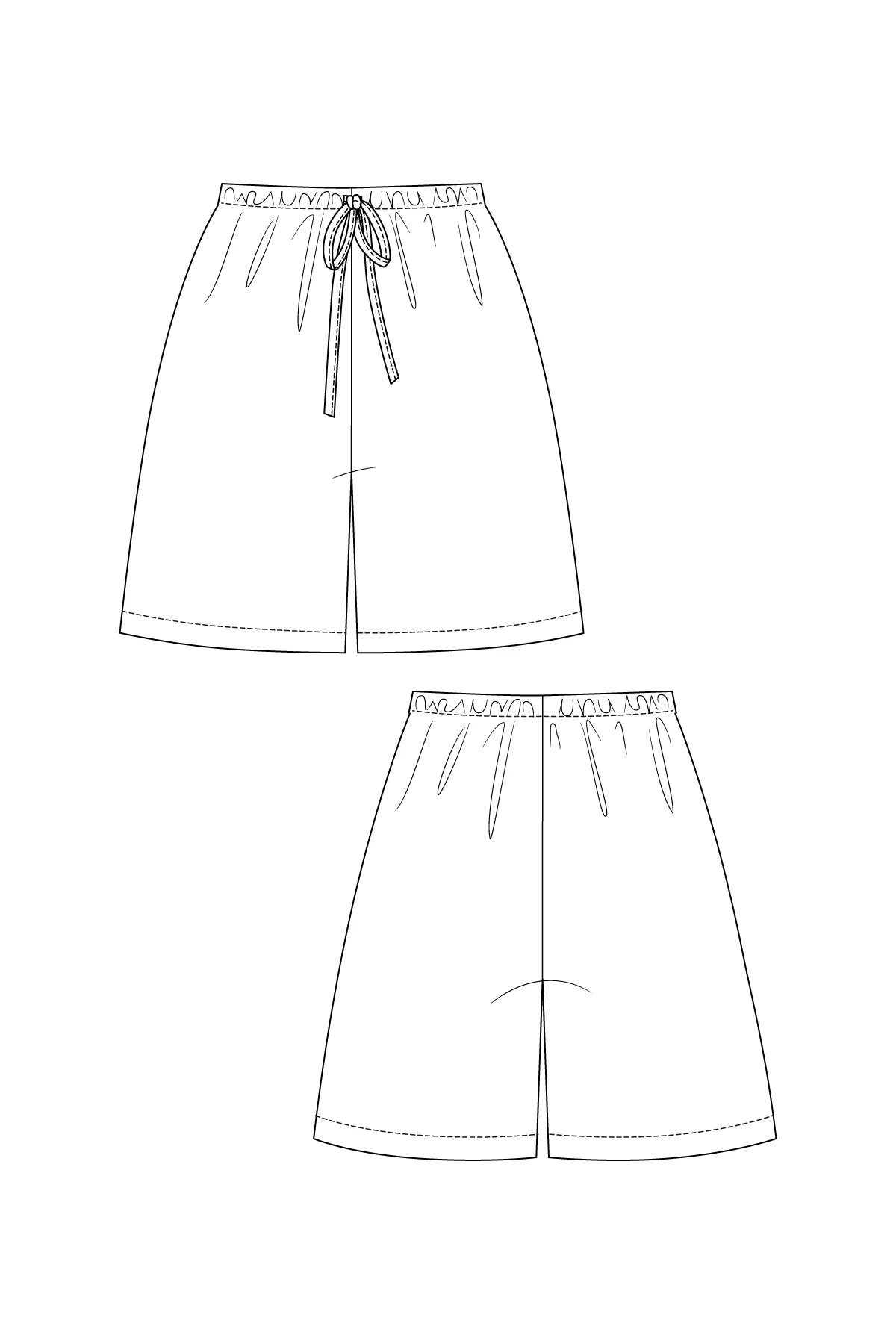 Named Aulio Elastic Waist Shorts and Trousers Paper Sewing Pattern 4 - 28