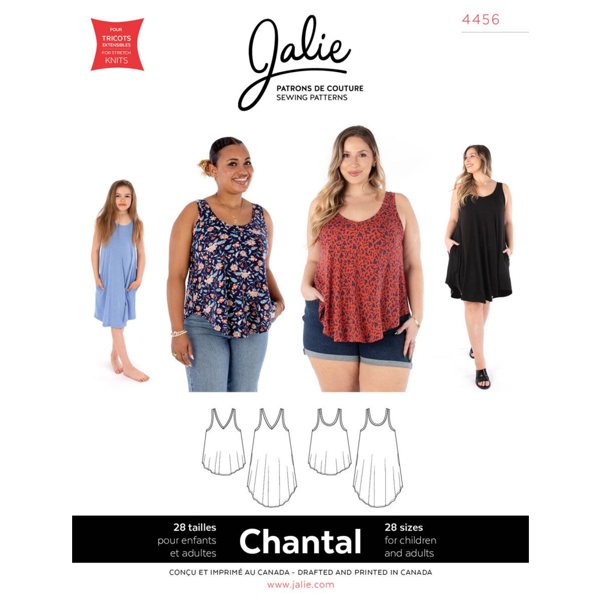 Jalie Chantal Swing Tank Top and Dress Paper Sewing Pattern