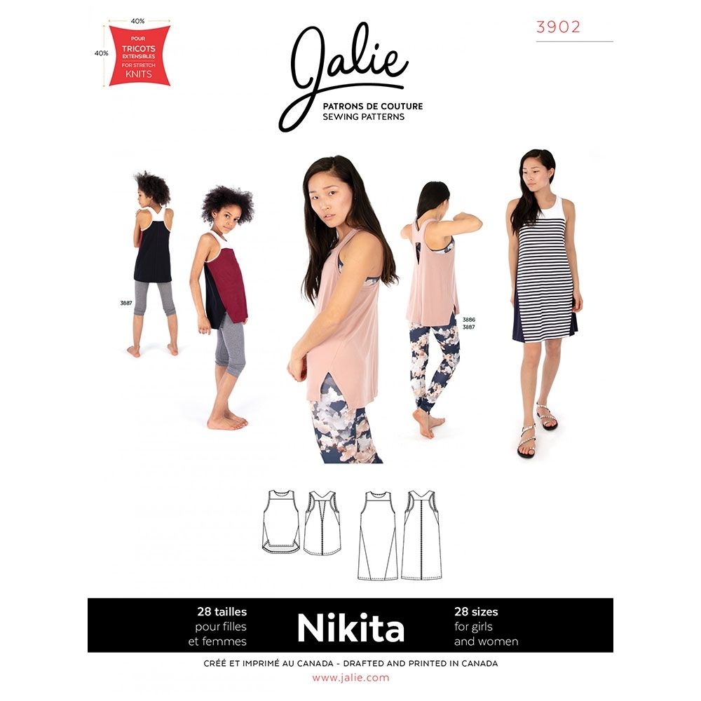 Jalie Chantal Nikita Vest Top and Dress Paper Sewing Pattern