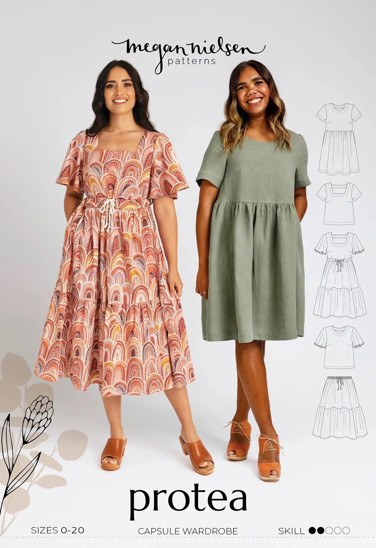 Megan Nielsen Protea Capsule Wardrobe Paper Sewing Pattern Sizes 0-20