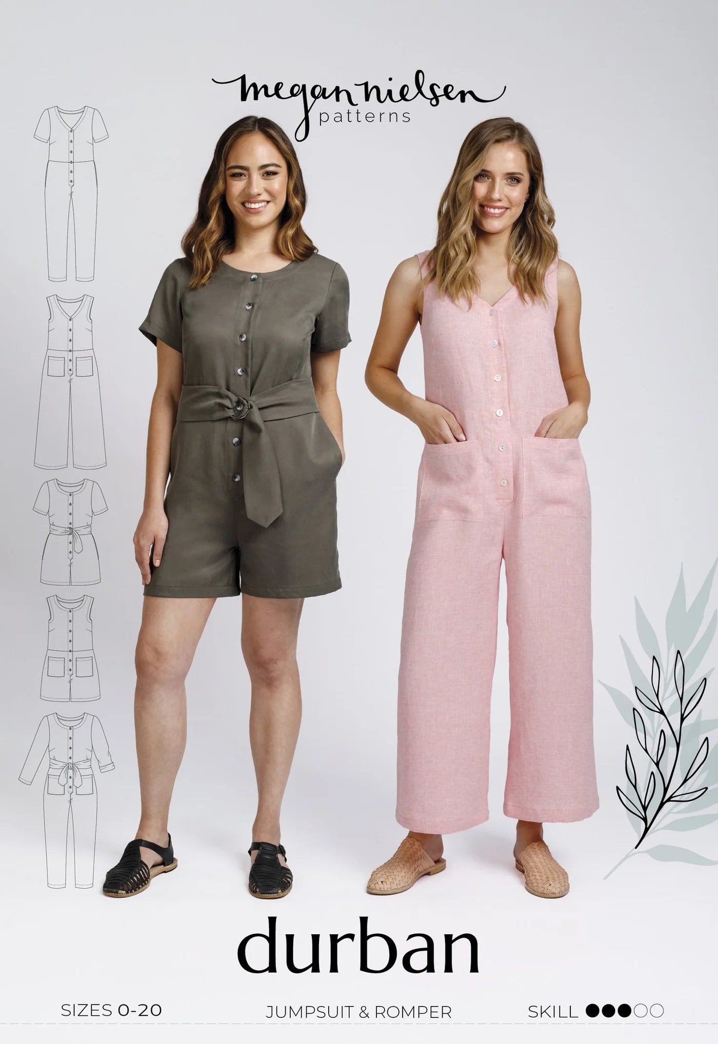 Megan Nielsen Durban Jumpsuit and Romper Paper Sewing Pattern Sizes 0-20