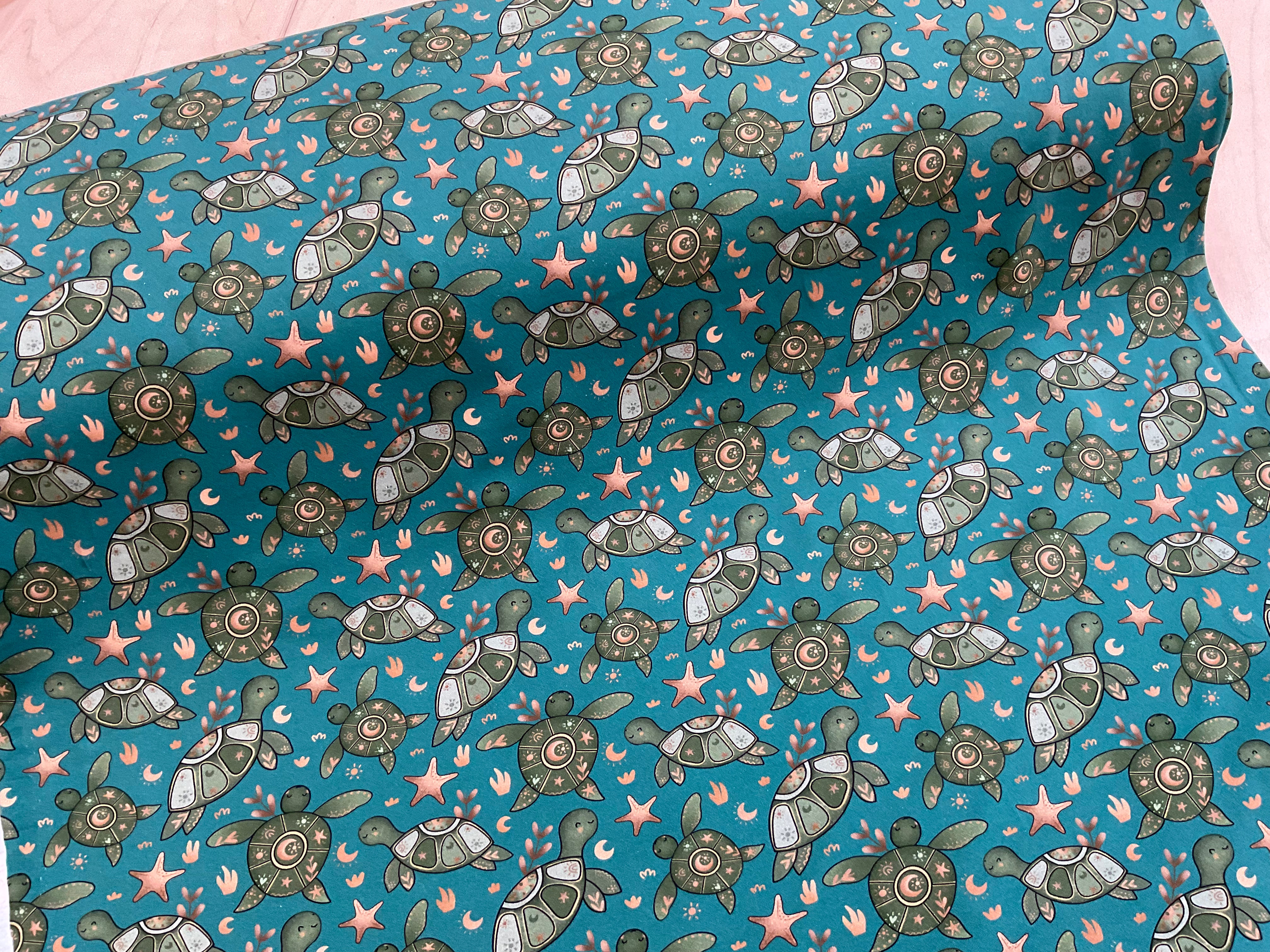 Boho Turtles Cotton Jersey