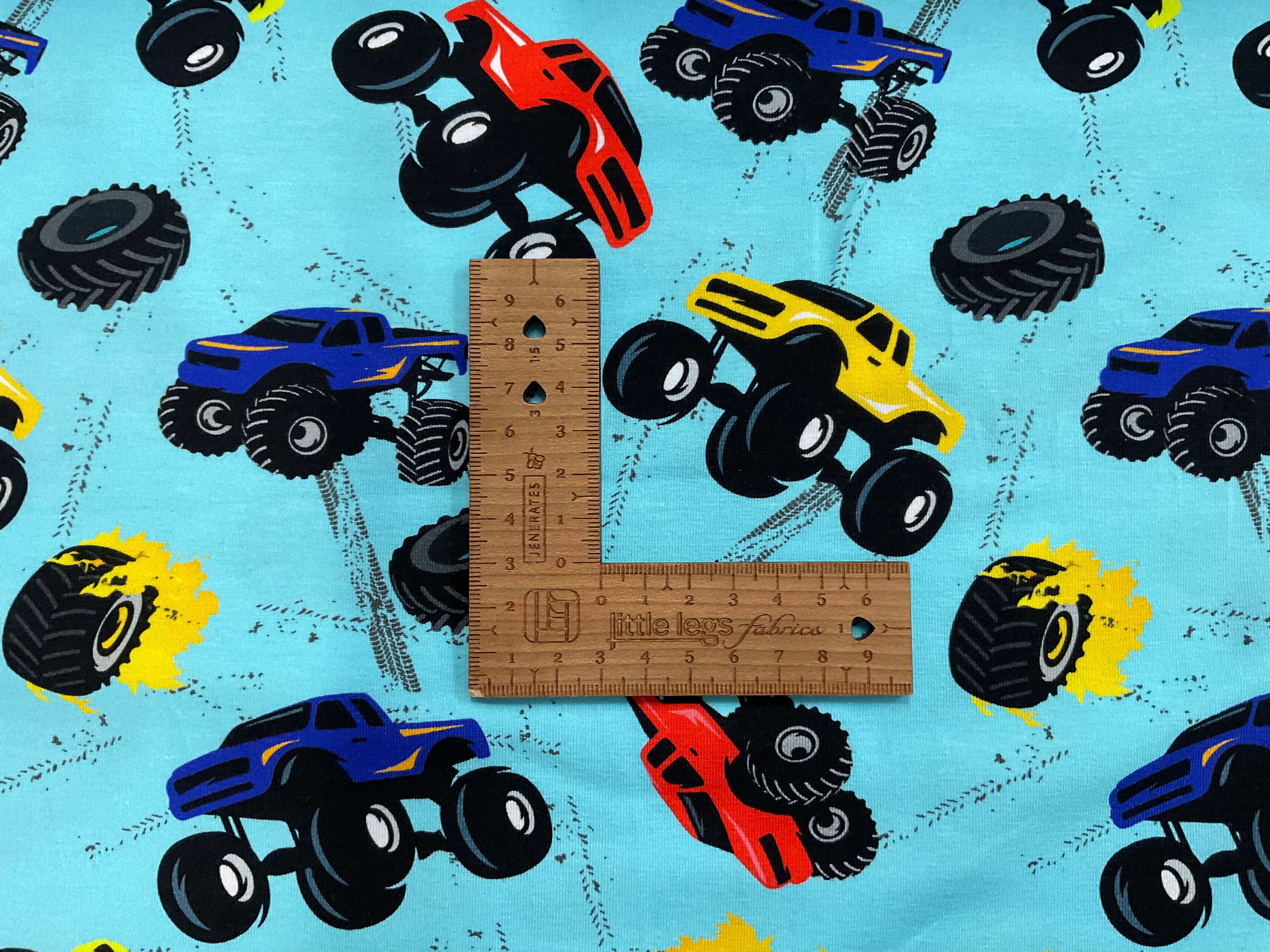Wheels on Fire Cotton Jersey Fabric