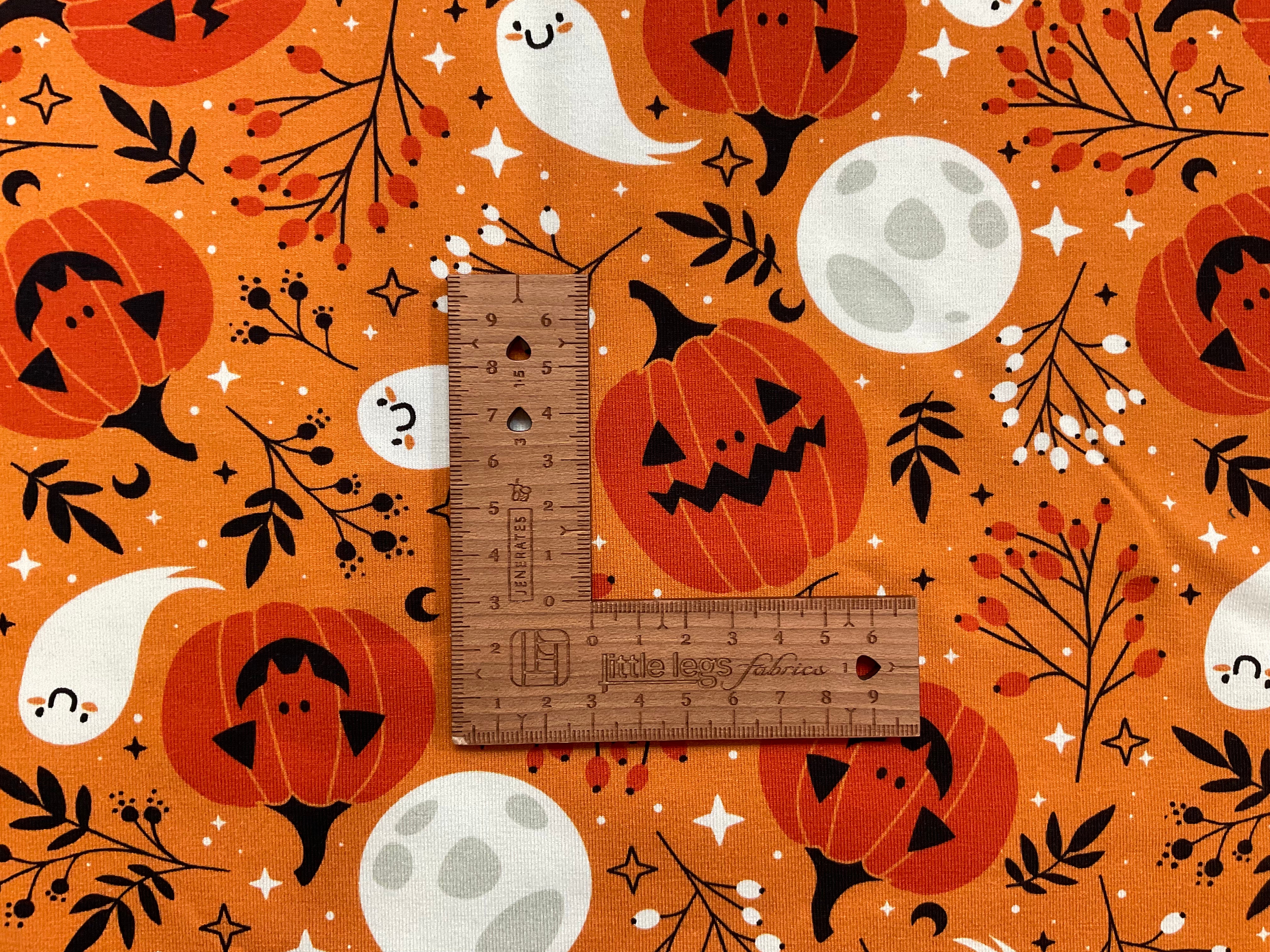 Pumpkins and Ghosts Cotton Jersey