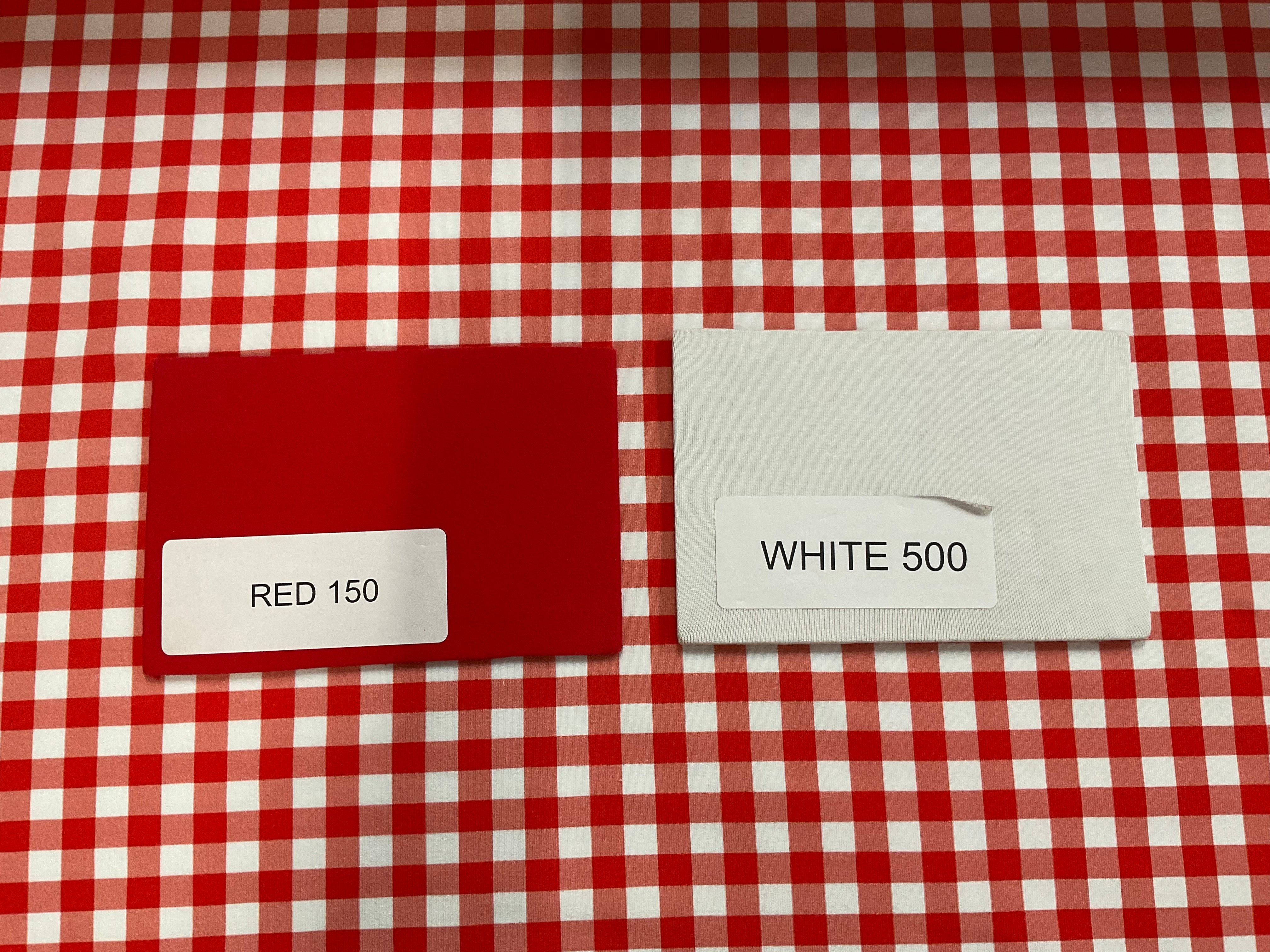 Red Gingham Cotton Jersey Fabric