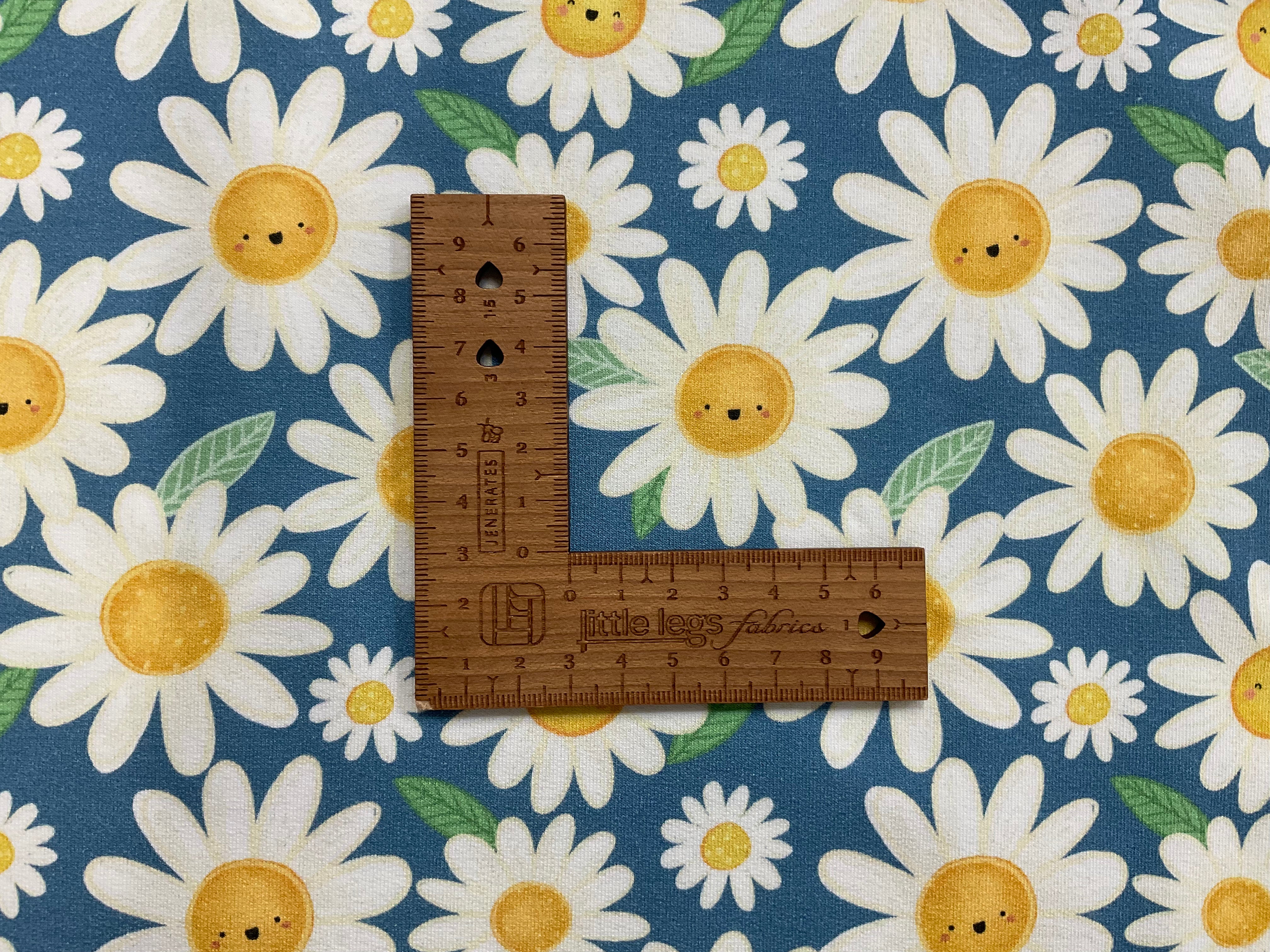 Blue Daisies French Terry