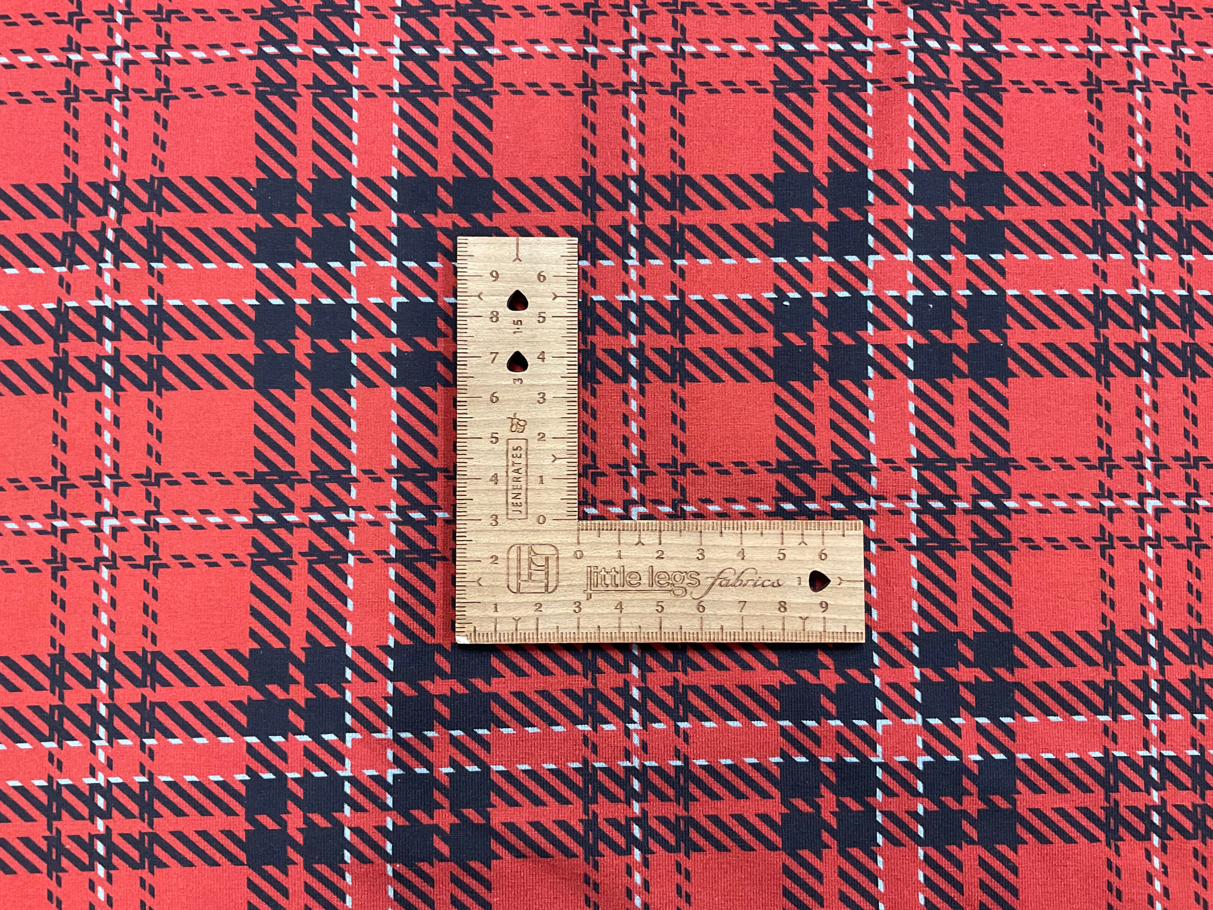 Tartan Red/Black Cotton Jersey Fabric
