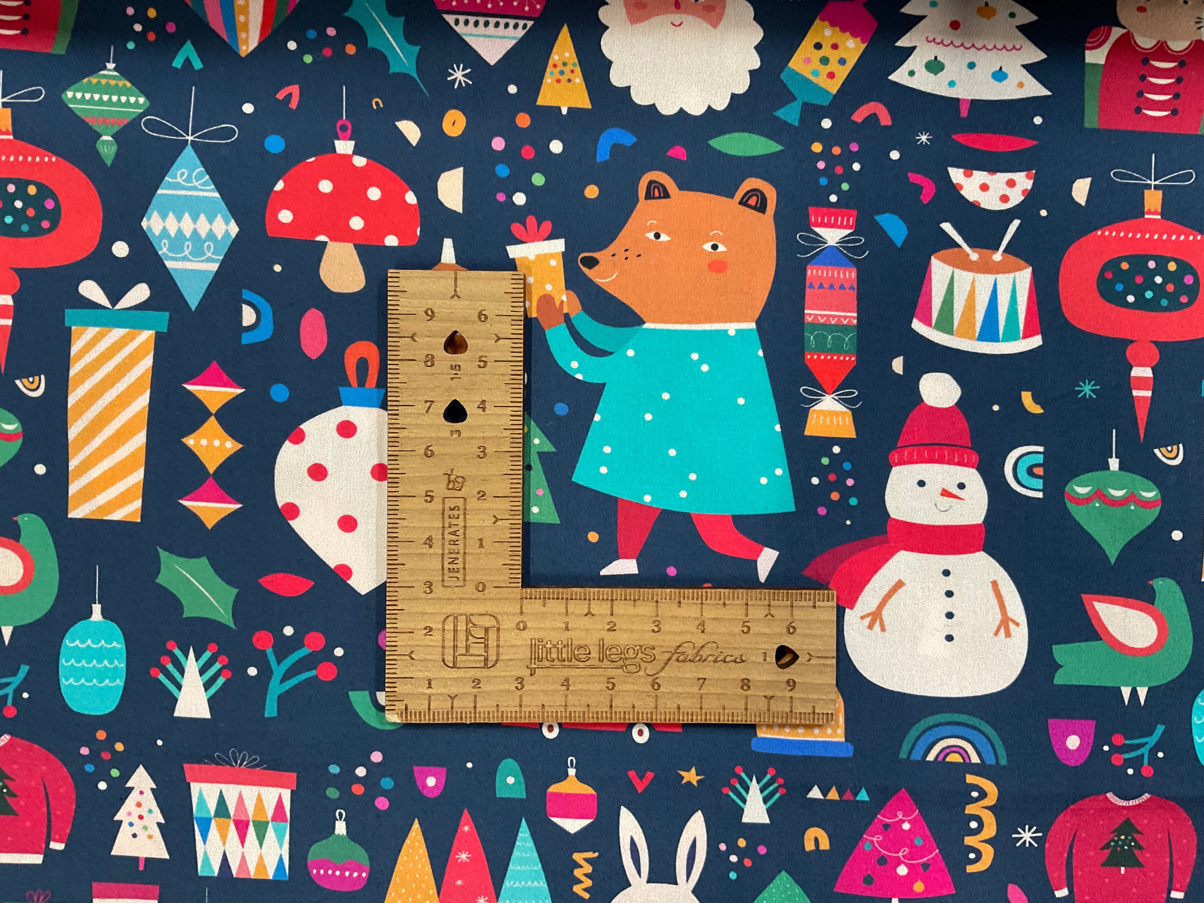 A Colourful Christmas Organic Cotton Poplin