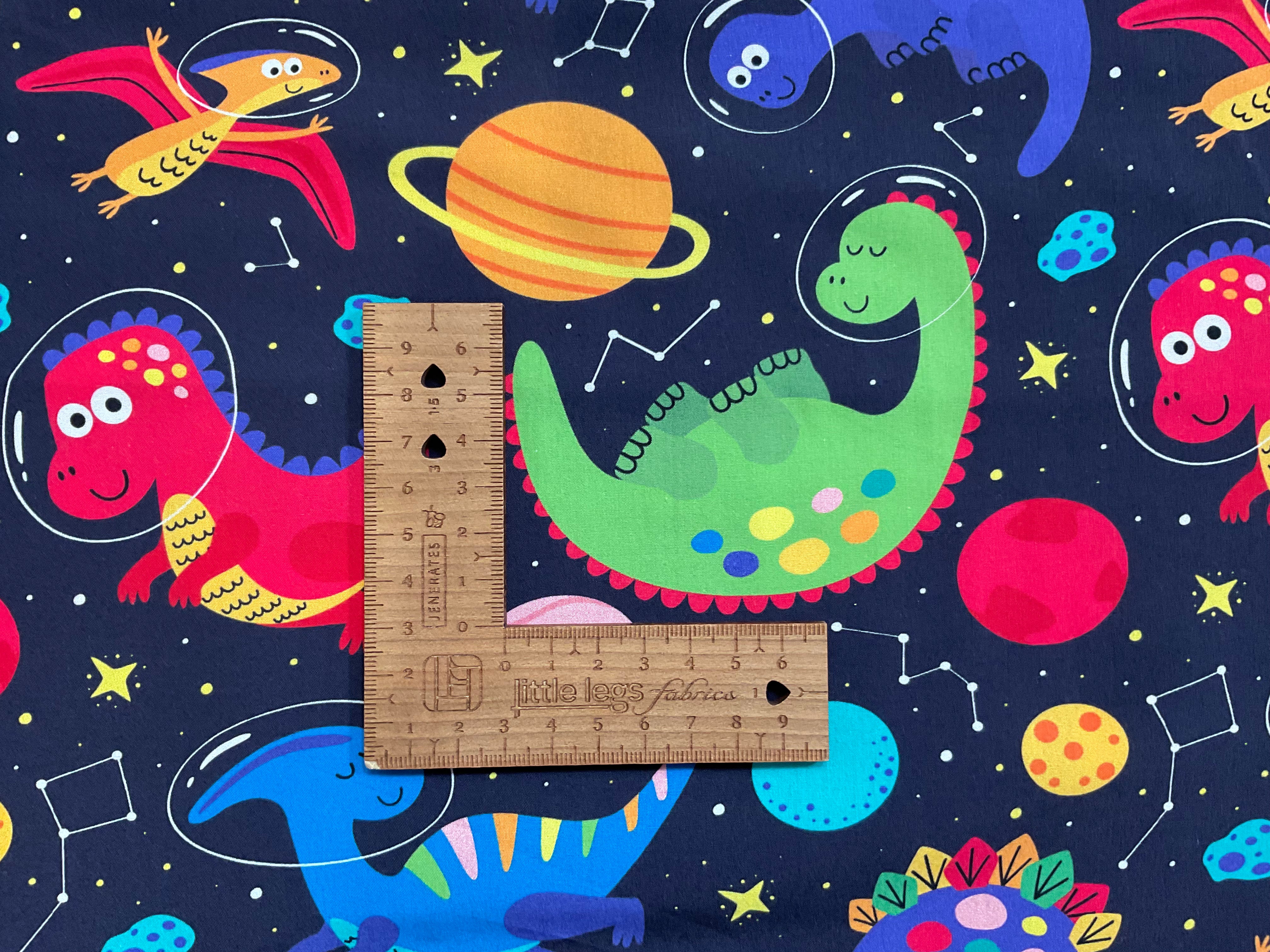 Space Dinos Organic Cotton Poplin