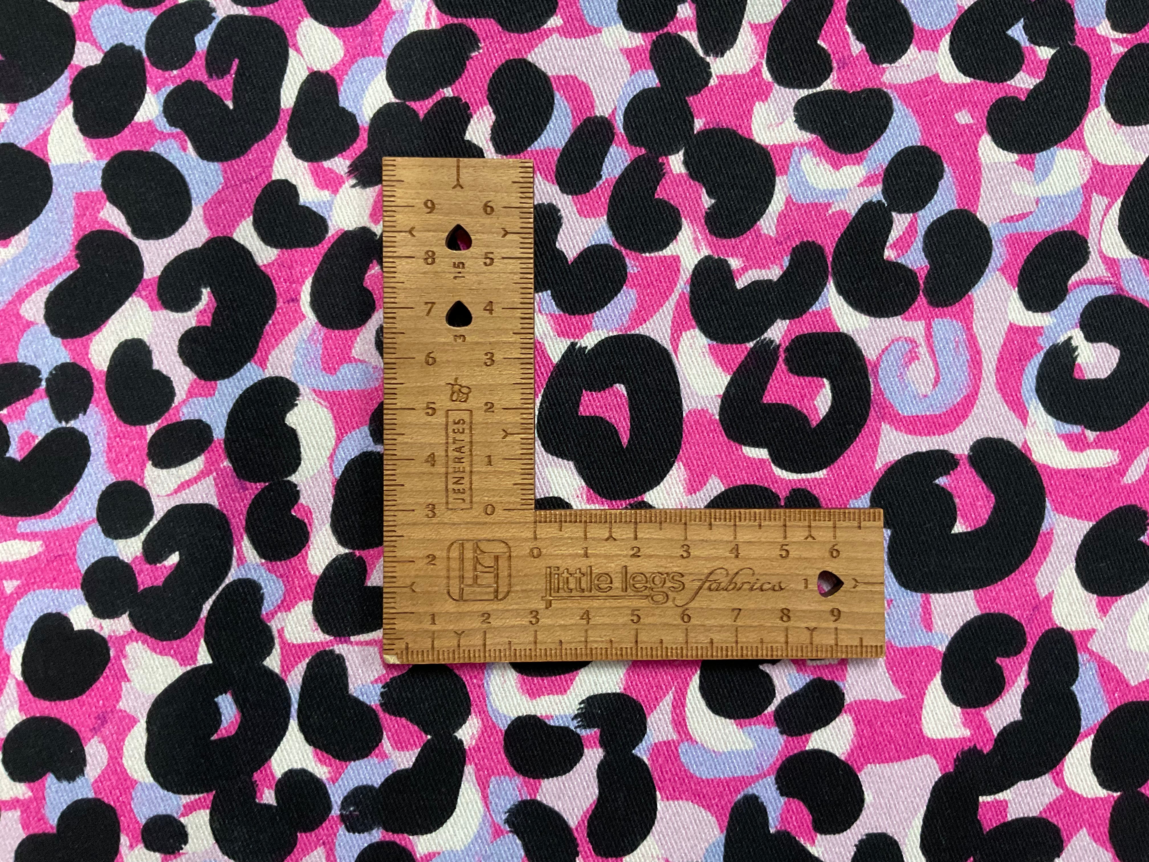 Painted Pink Leopard Print Cotton Twill