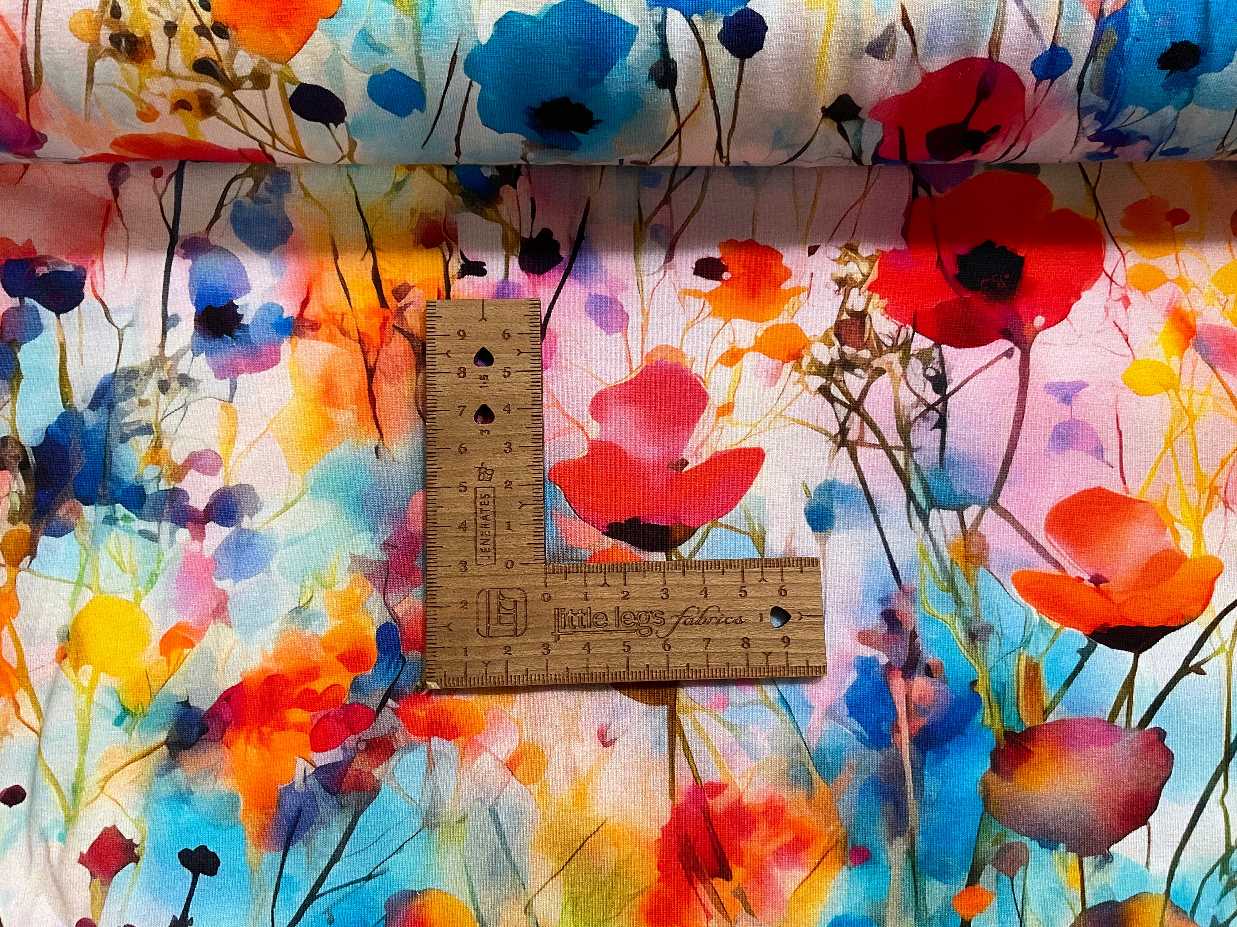 Sunset Poppy Field Cotton Jersey