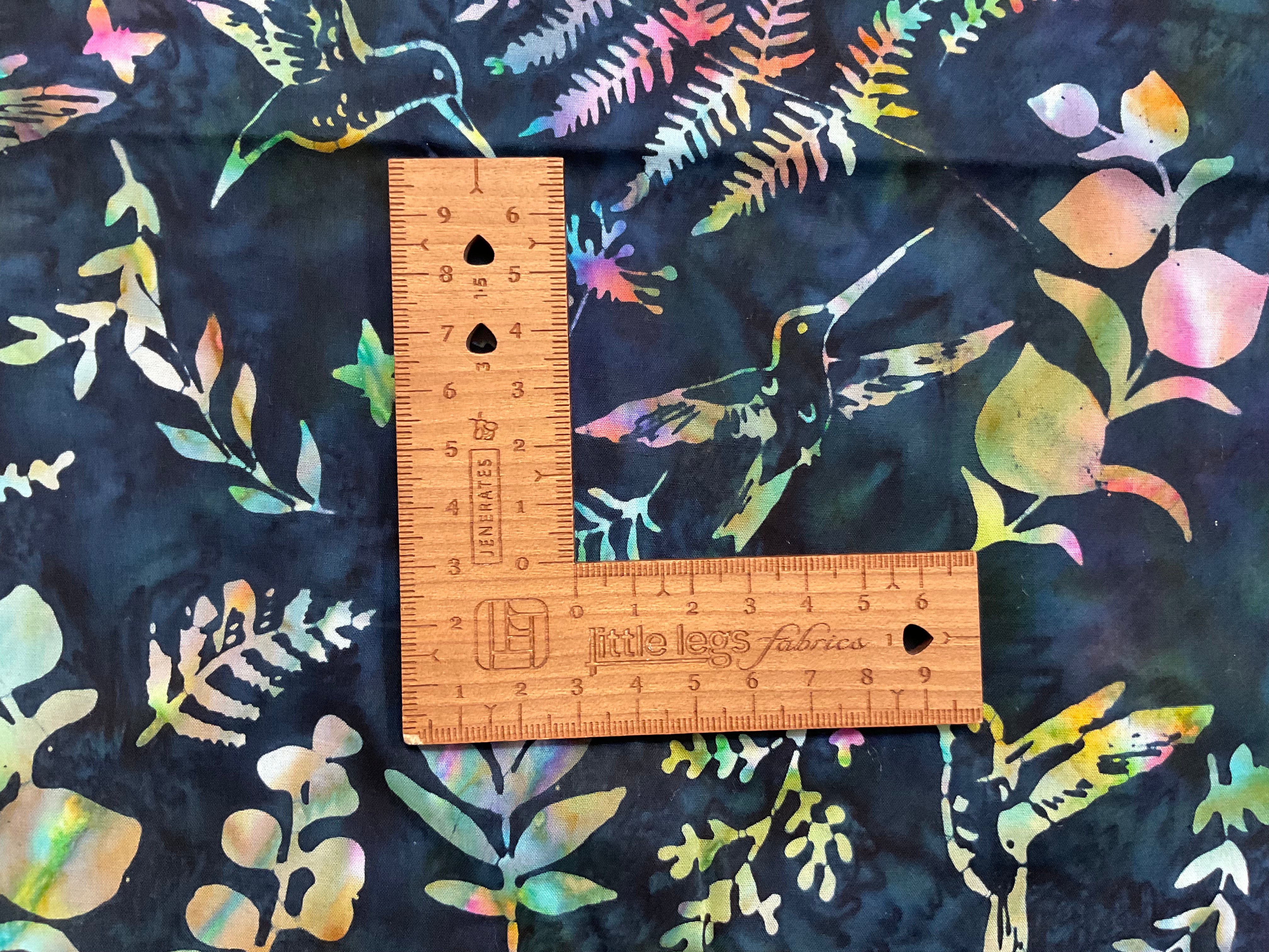 Hummingbirds on Sapphire Cotton Batik