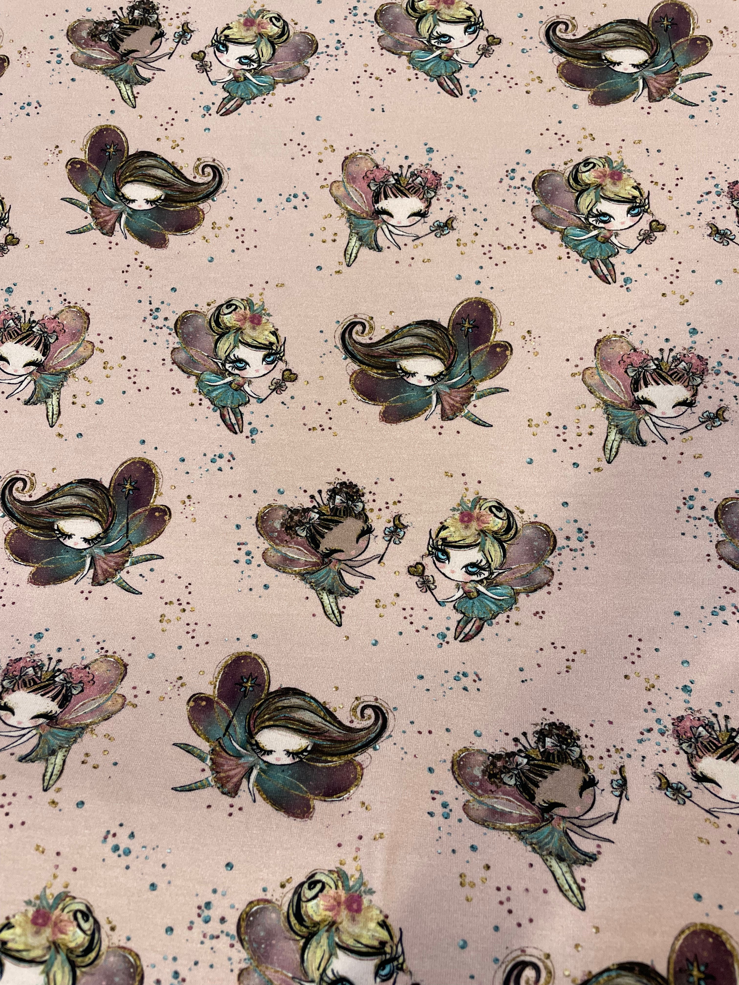 BOLT END 1.9m Pretty Fairies Cotton Jersey