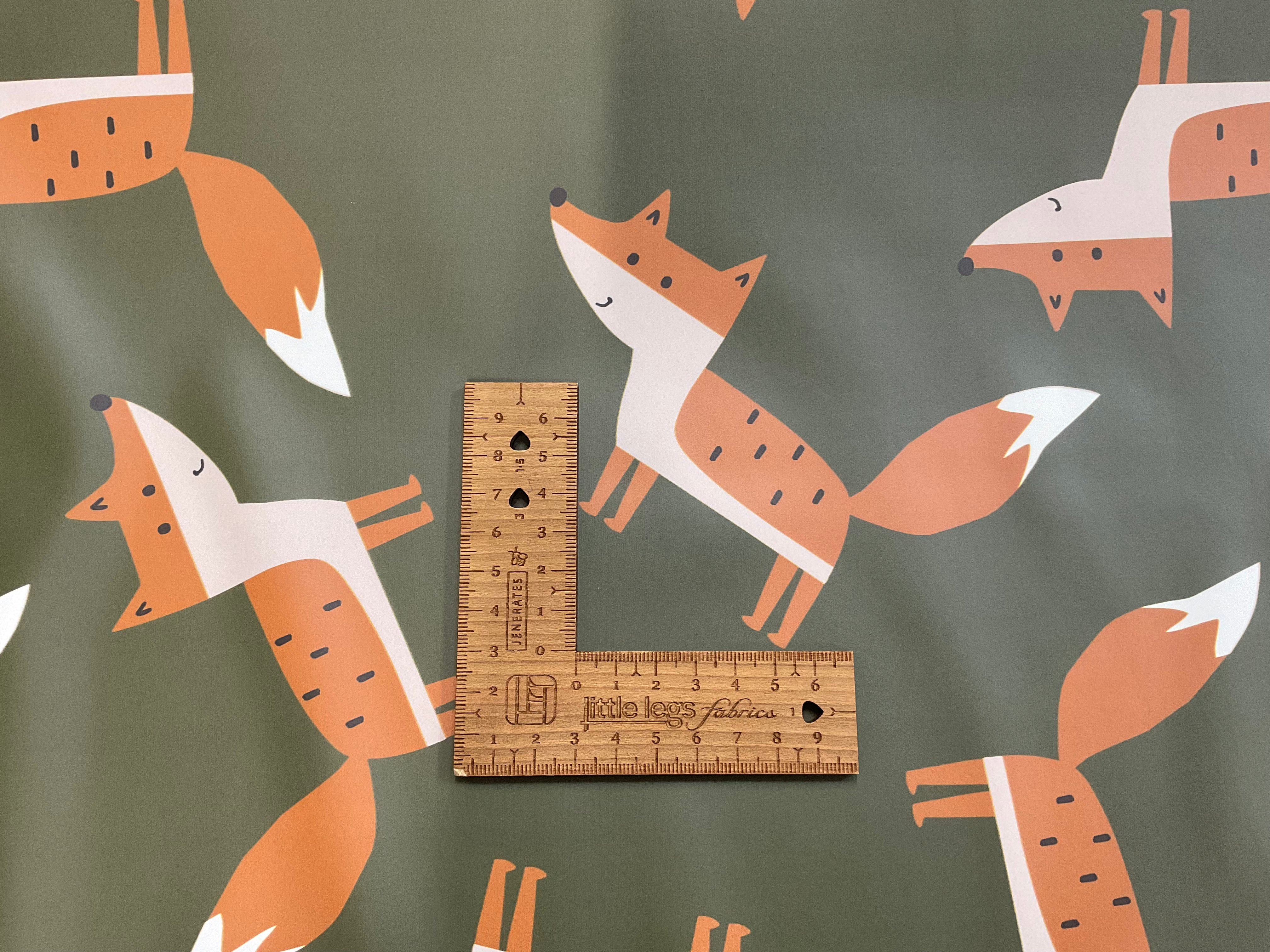 Foxes on Khaki PU Raincoat Fabric