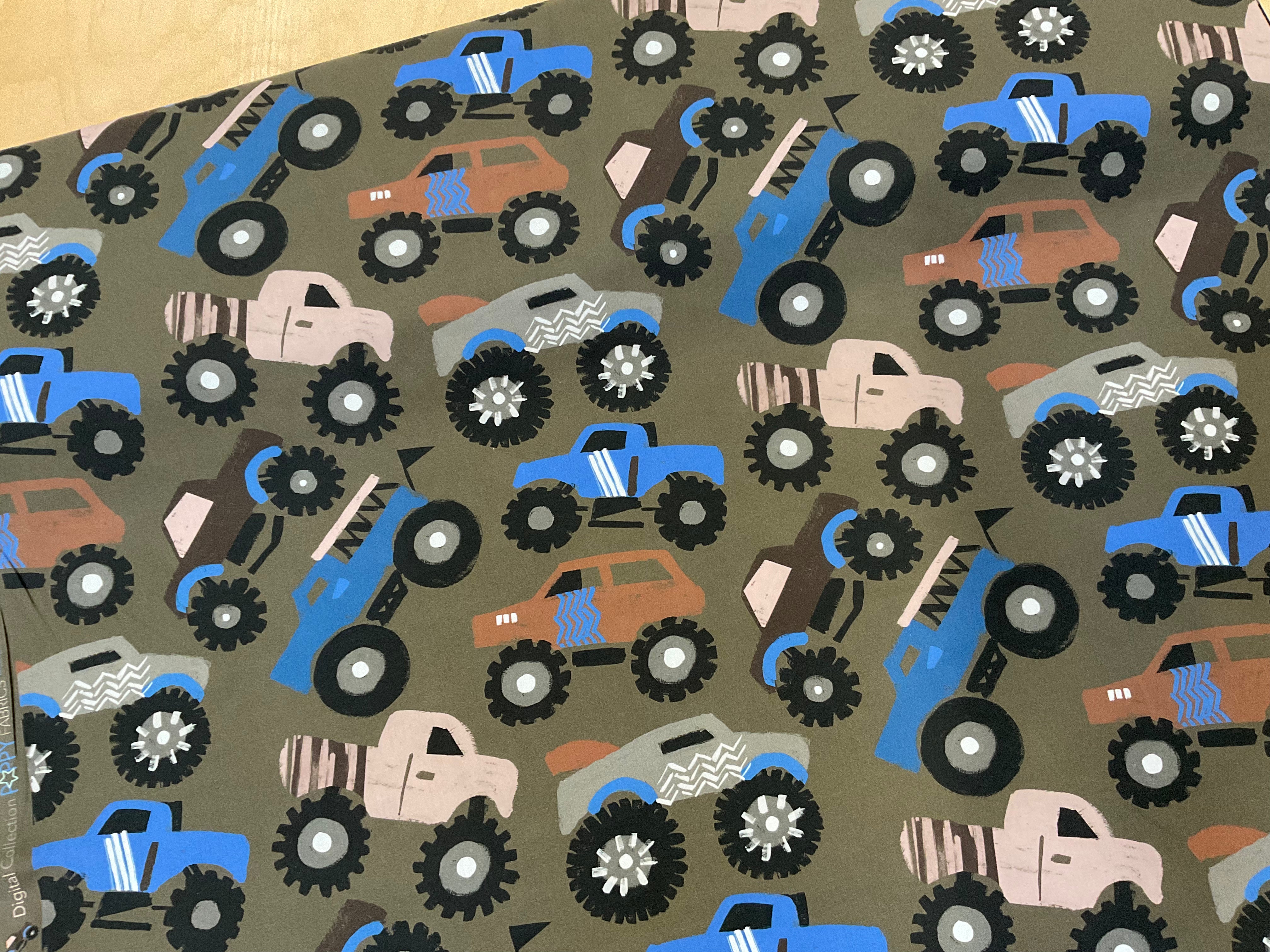 Monster Trucks Fine Cotton Poplin